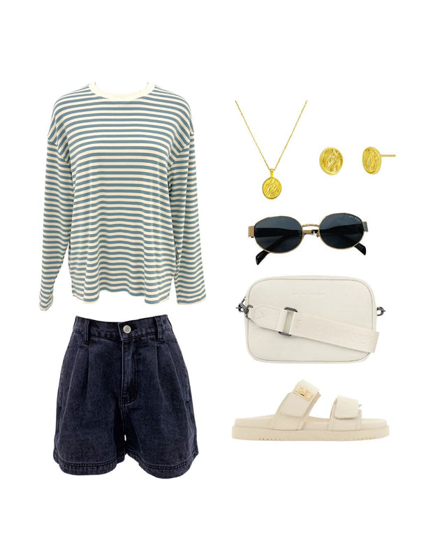 Arlow Long Sleeve Tee Blue Stripe