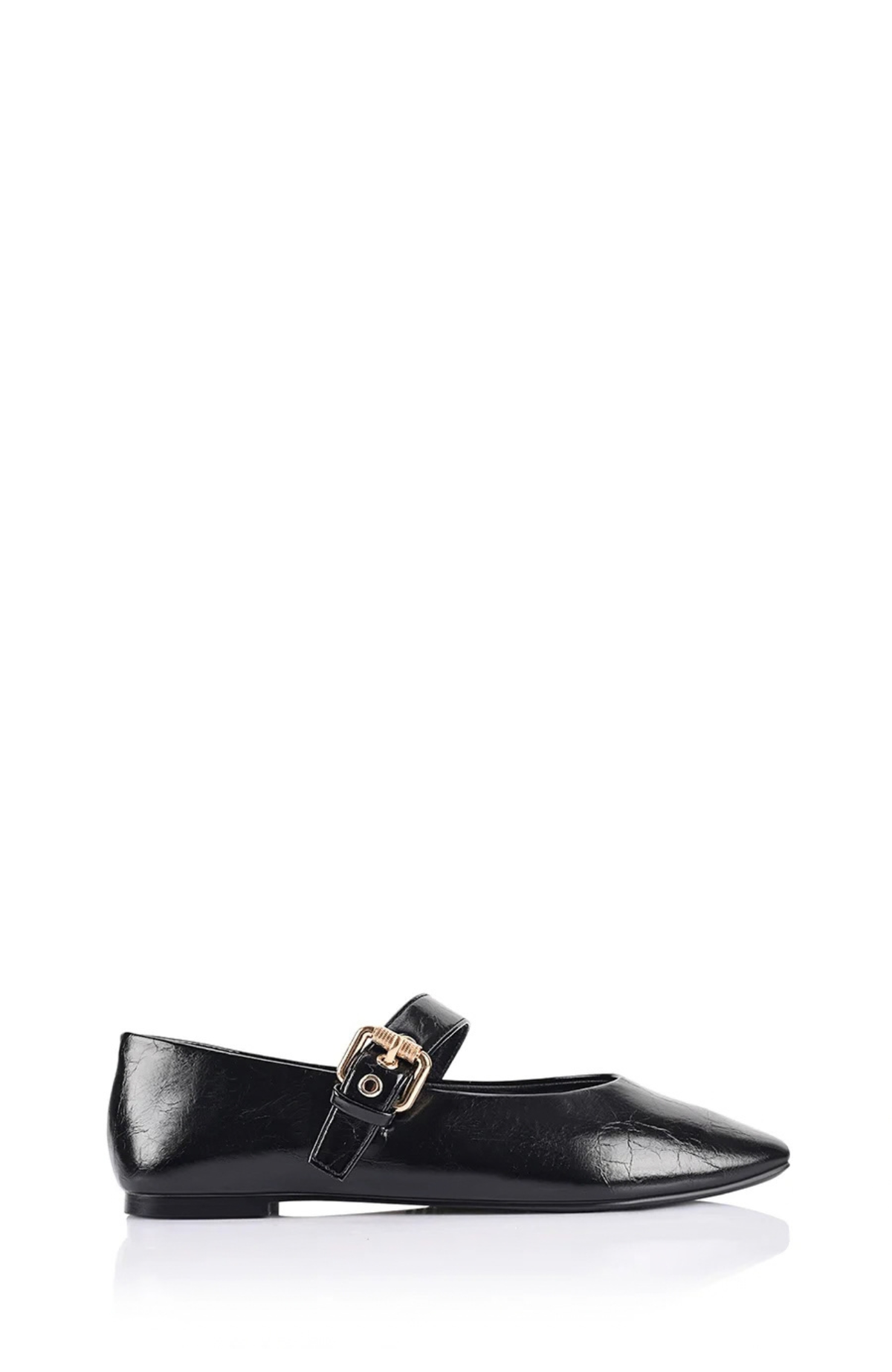 Europe Mary-Jane Flats Black Crinkle