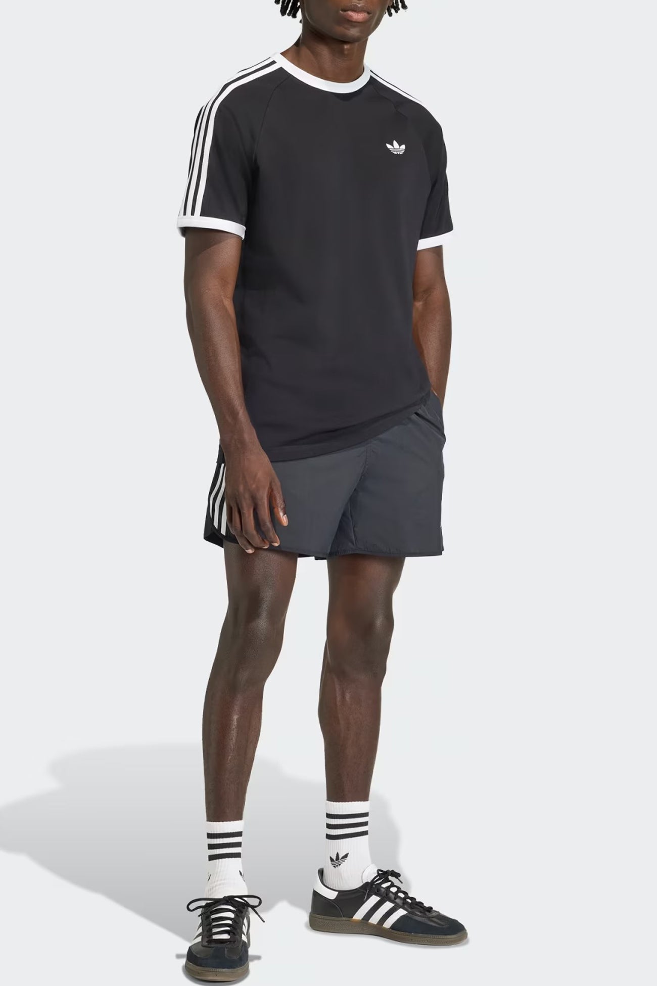 3 Stripe Tee Black White