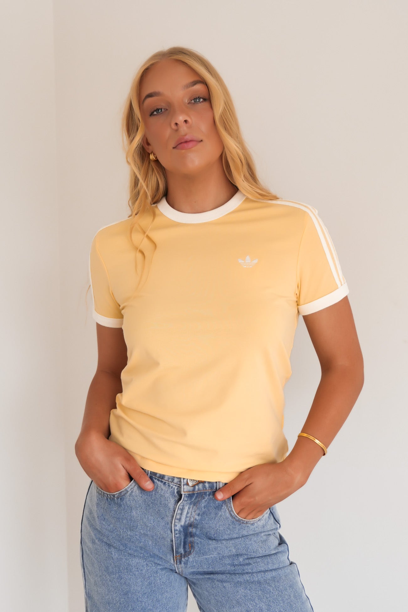 3 Stripes Slim Tee Orange Tint Off White