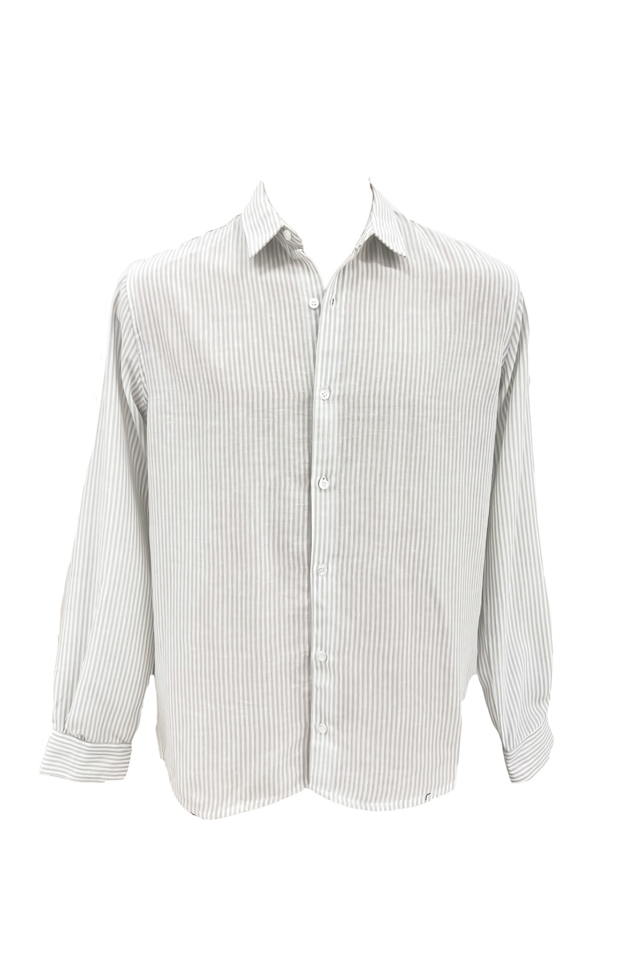 Linen Stripe Shirt Grey