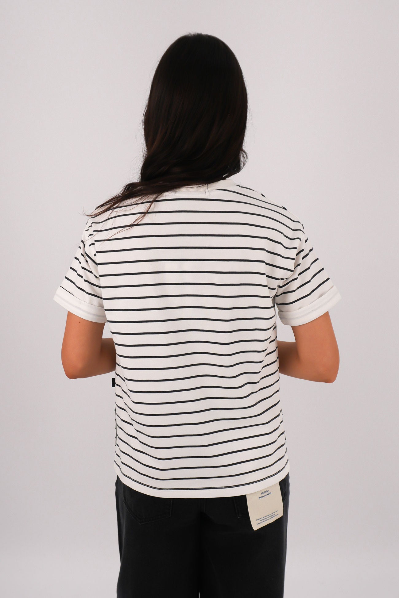 AAE Washed Stripe Tee Black