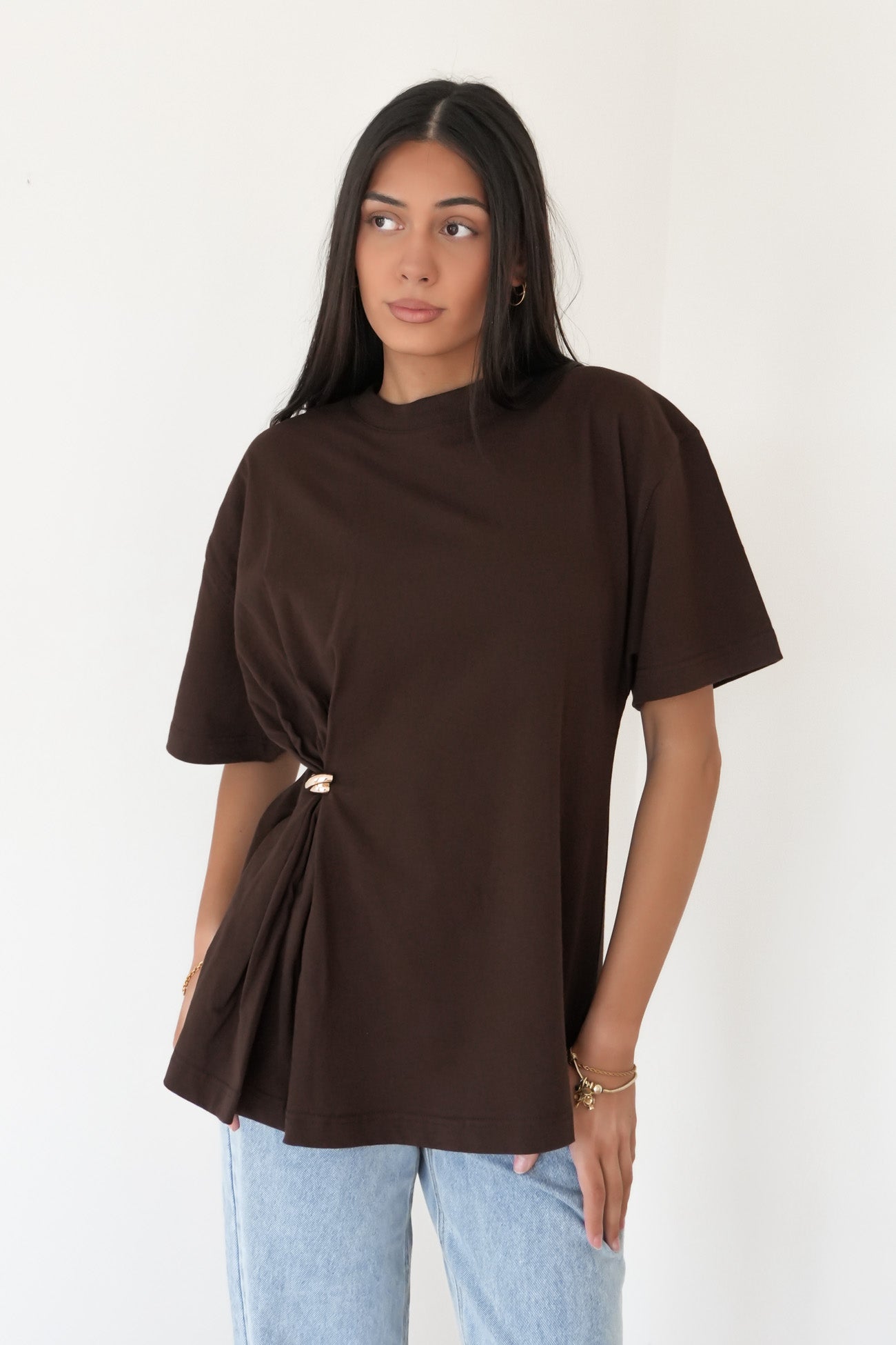 AAE Liv Gather Tee Brown