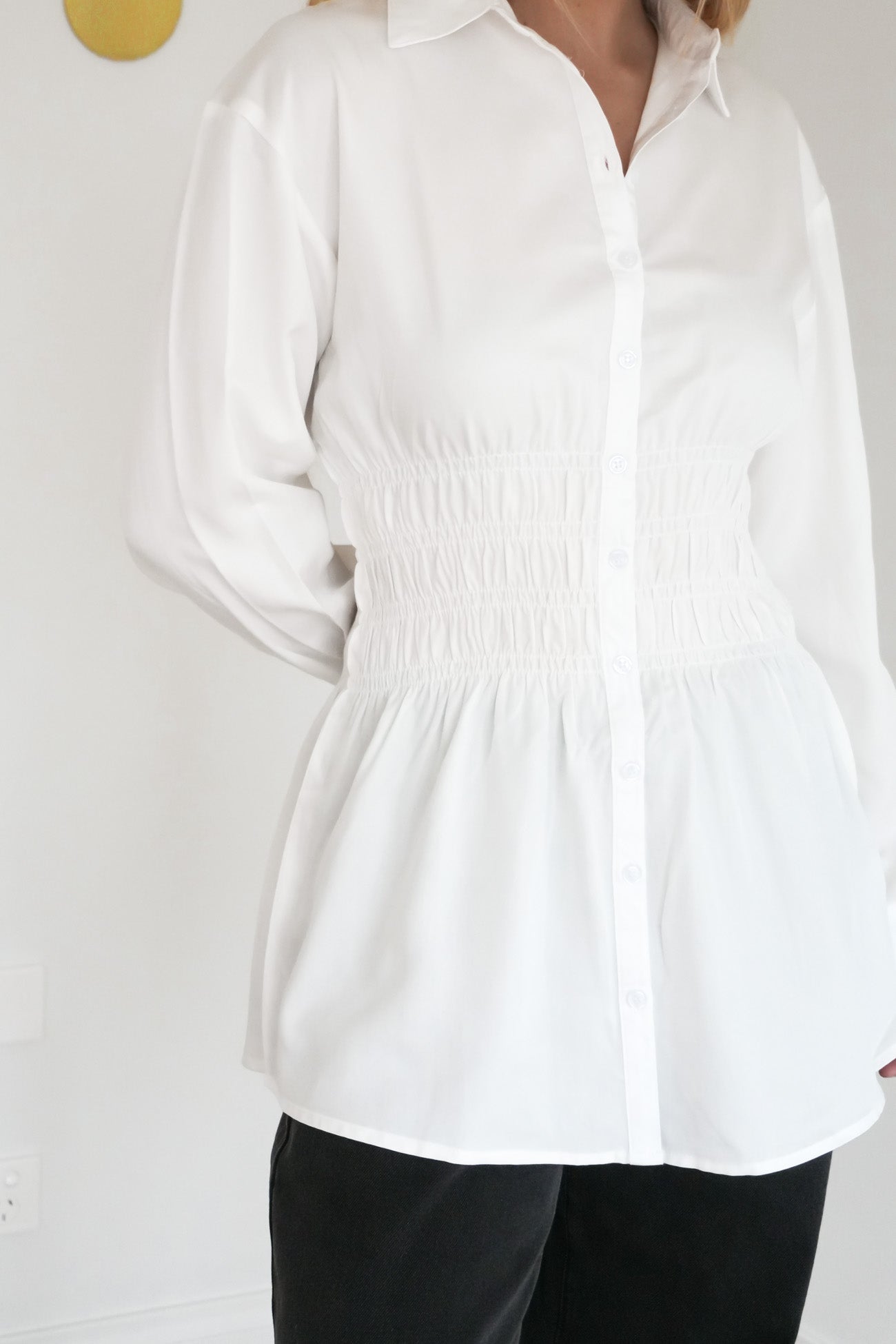 AAE Ruched Shirt White