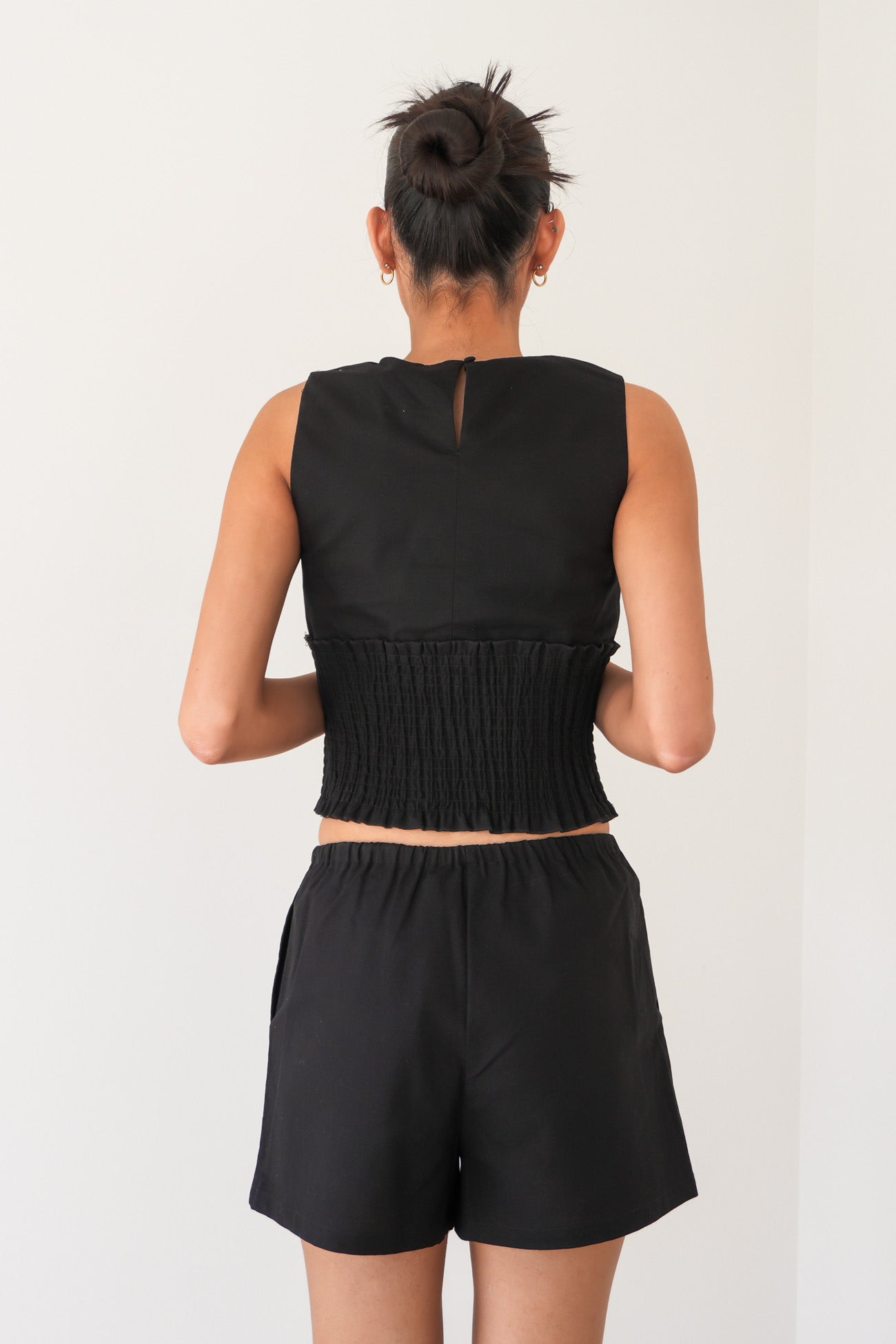 AAE Timeless Shirred Tank Black