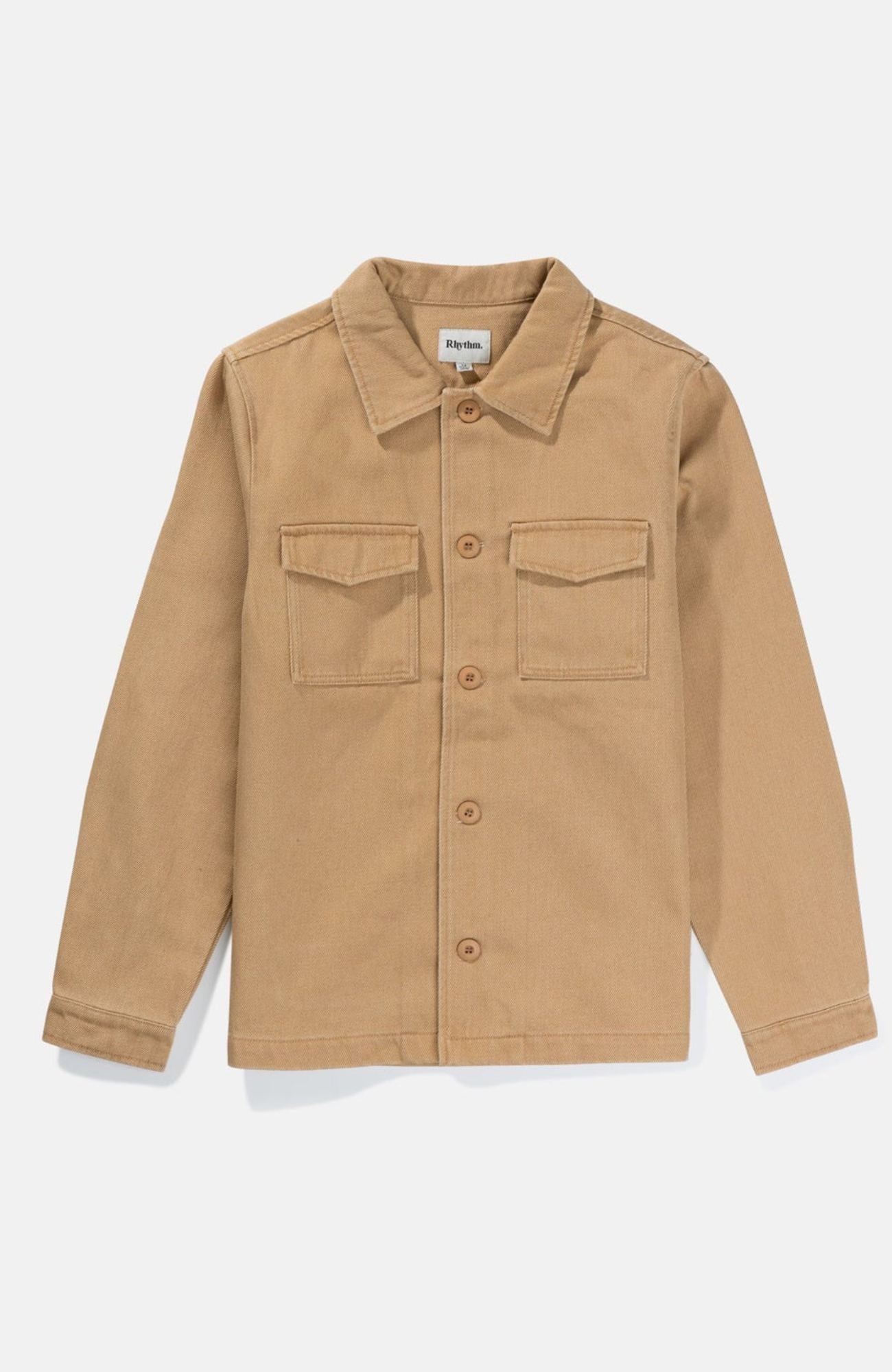 Denim Long Sleeve Overshirt Latte