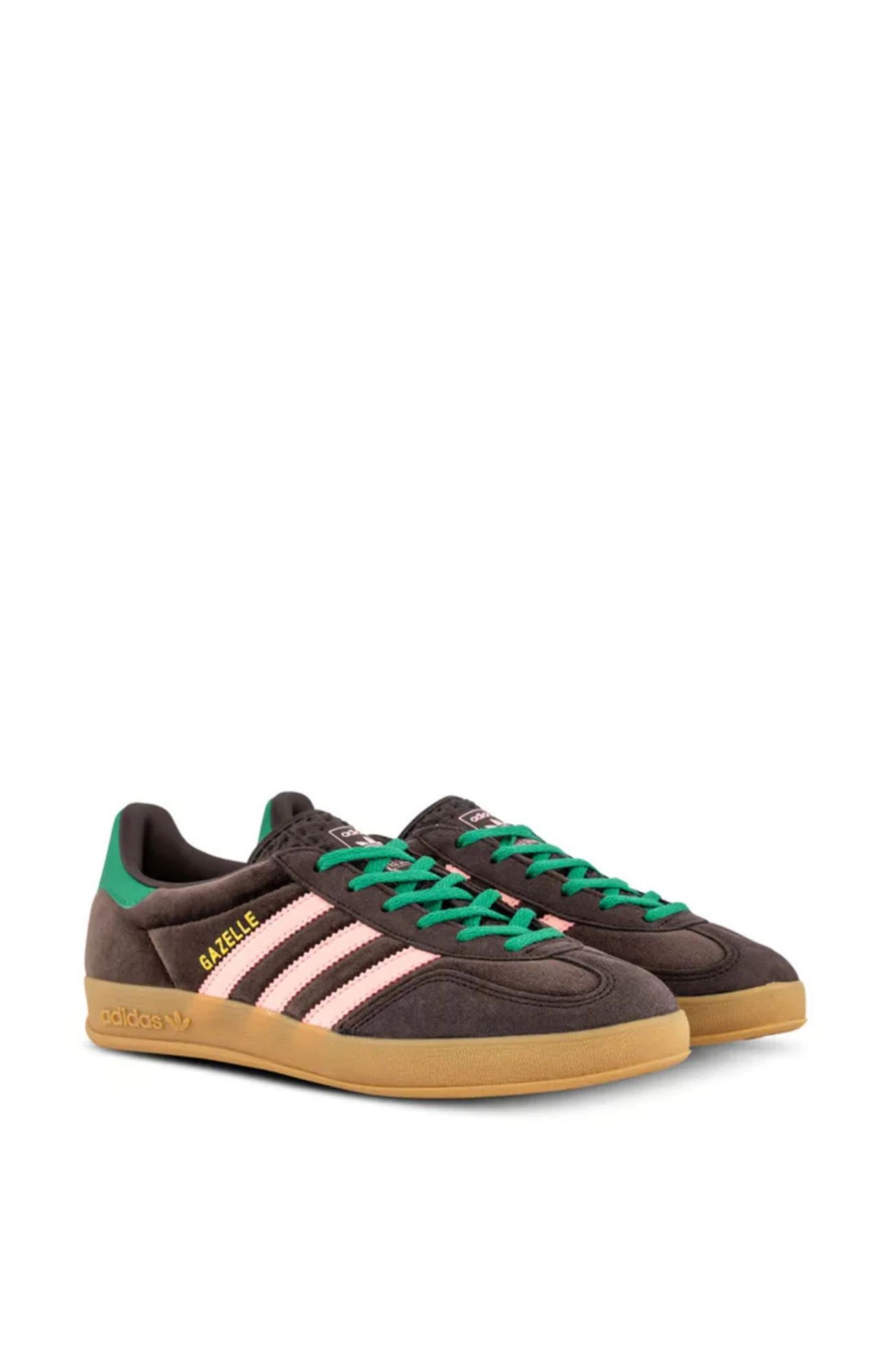 Gazelle Indoor W Dark Brown Glow Pink Court Green