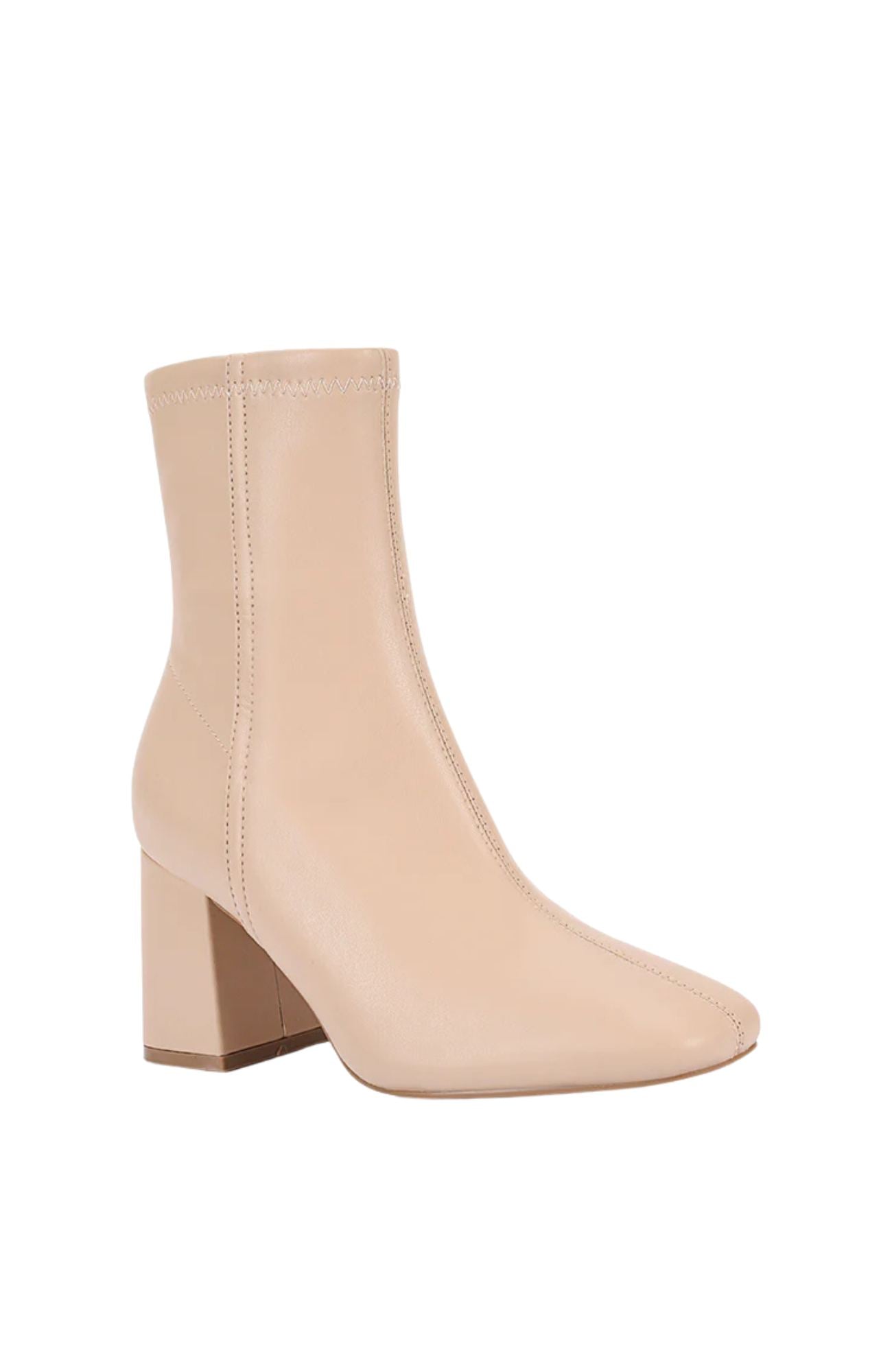 Lizzo Stretch Ankle Boot Beige Stretch