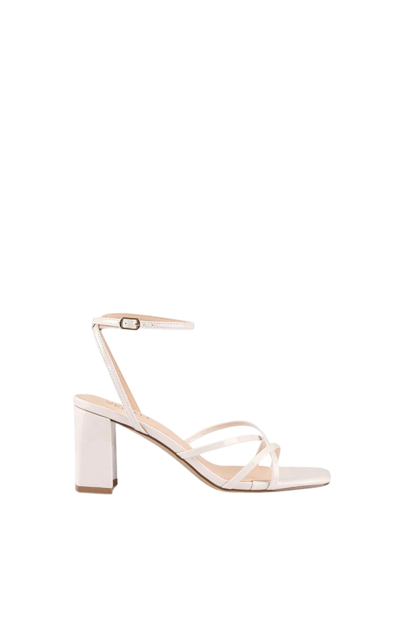 Nakita Block Heel Sandal Bone Patent