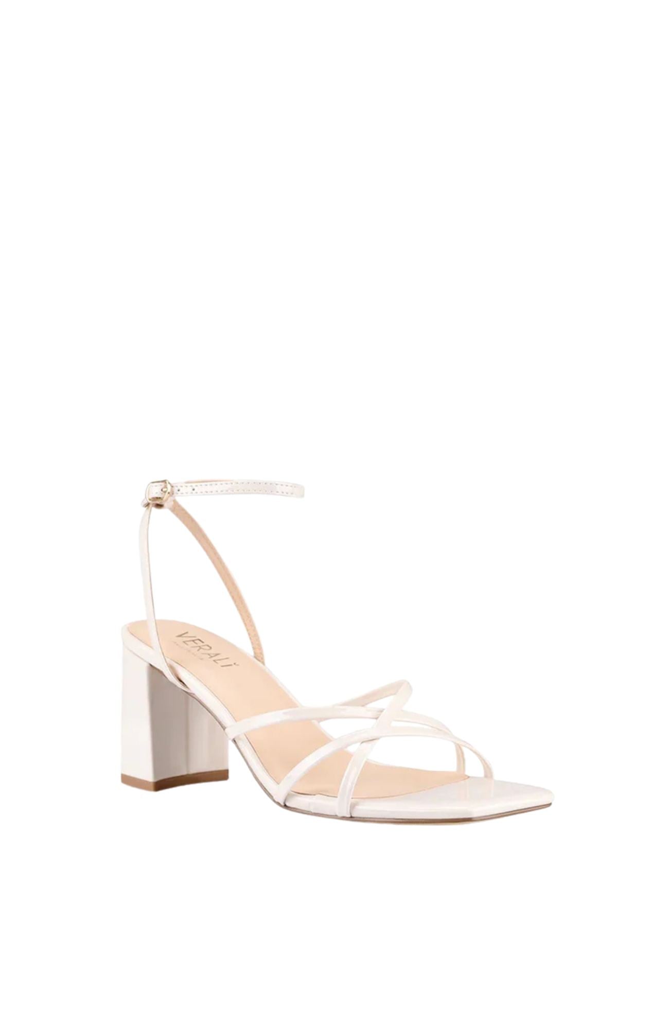 Nakita Block Heel Sandal Bone Patent