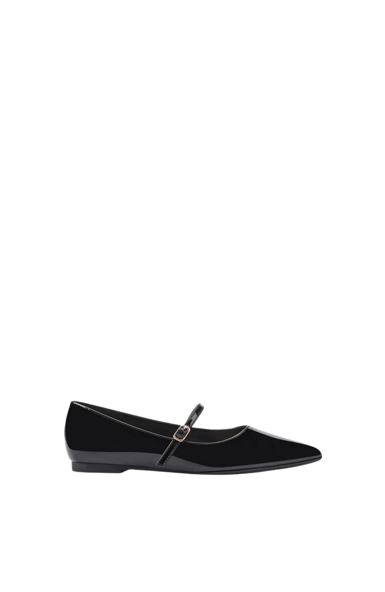 Iguana Mary Jane Flats Black Patent