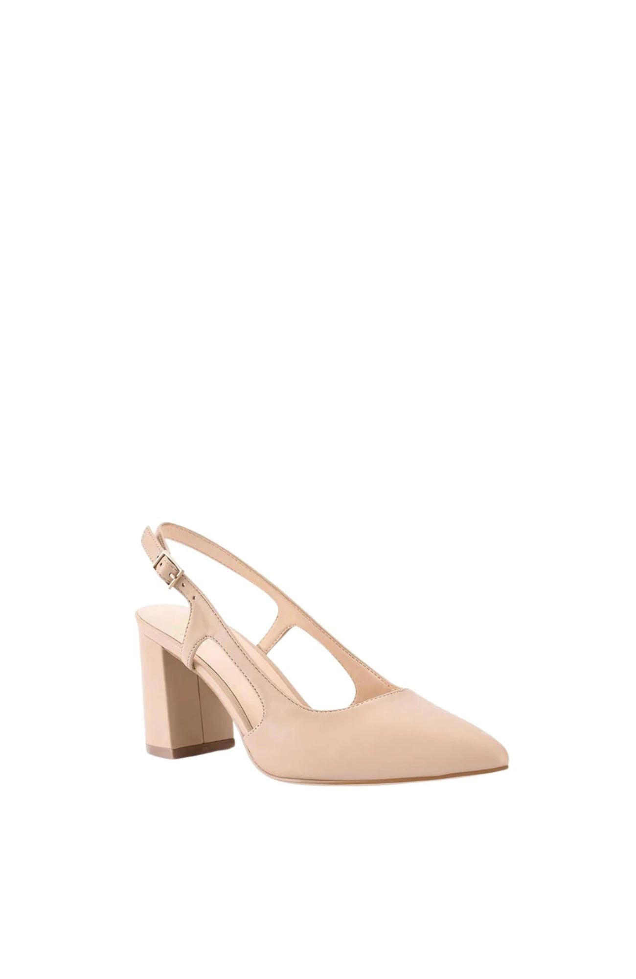 Enrique Sling Back Block Heel Nude