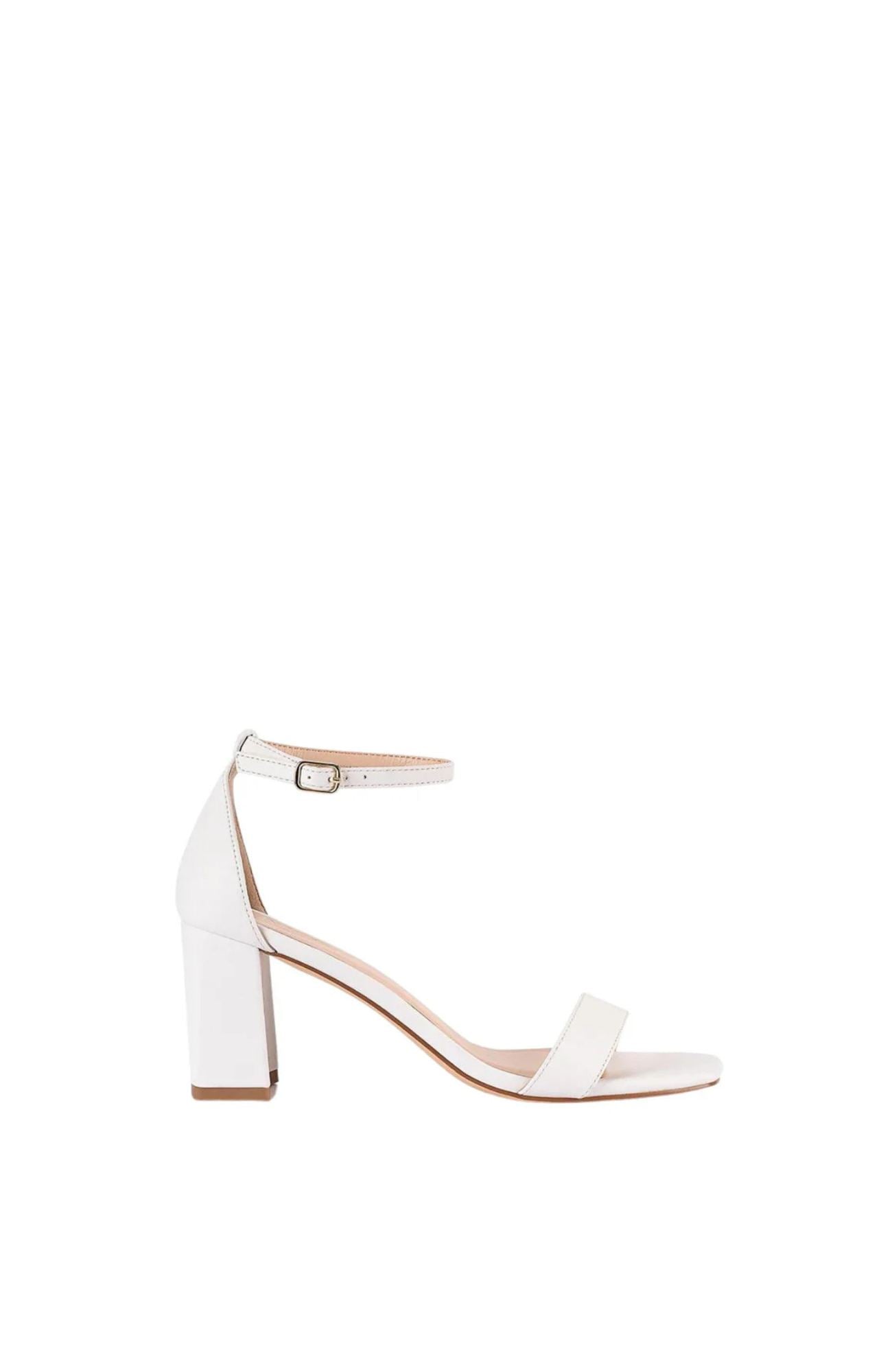 Neeka Block Heel Sandal White