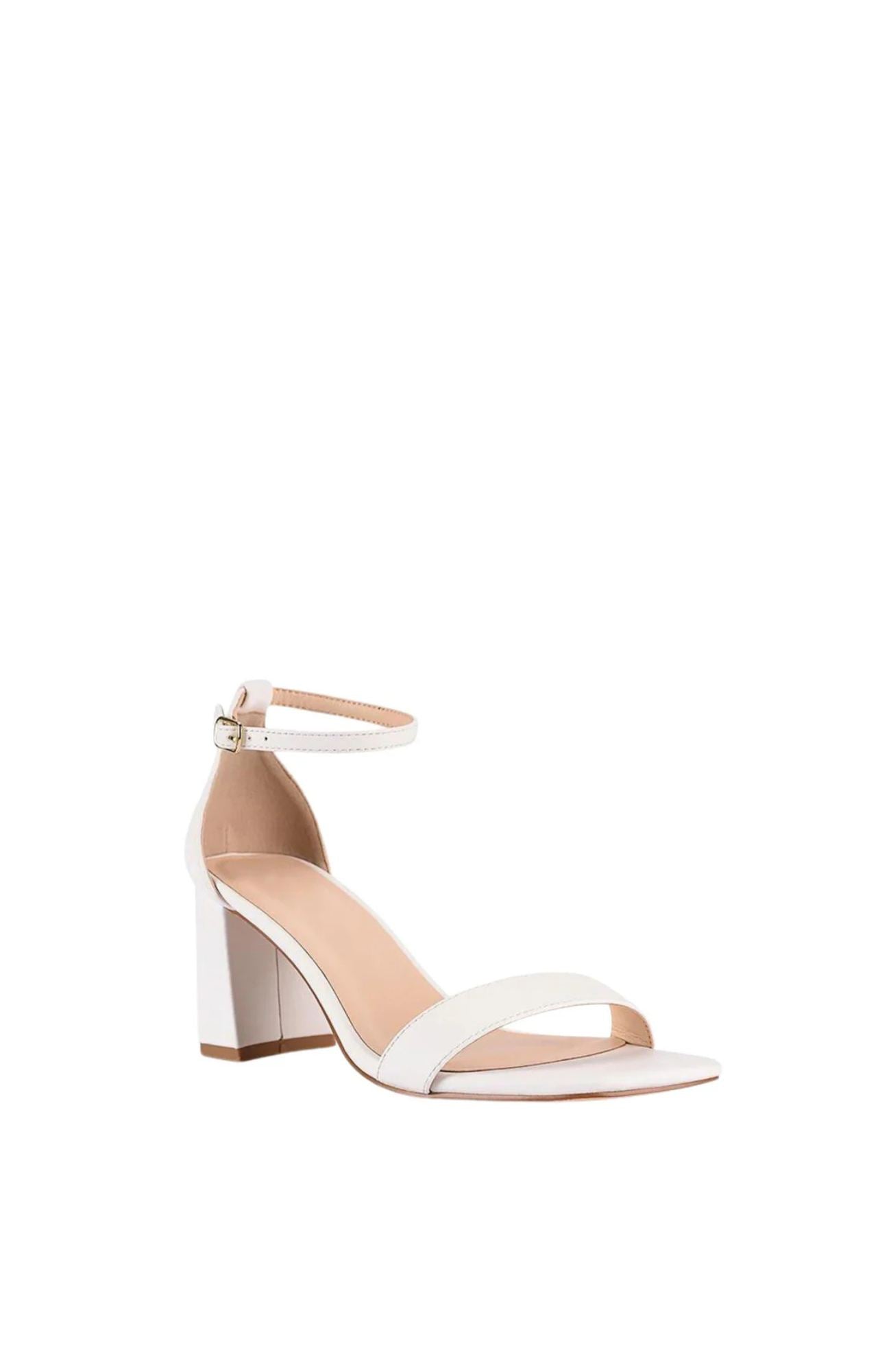 Neeka Block Heel Sandal White