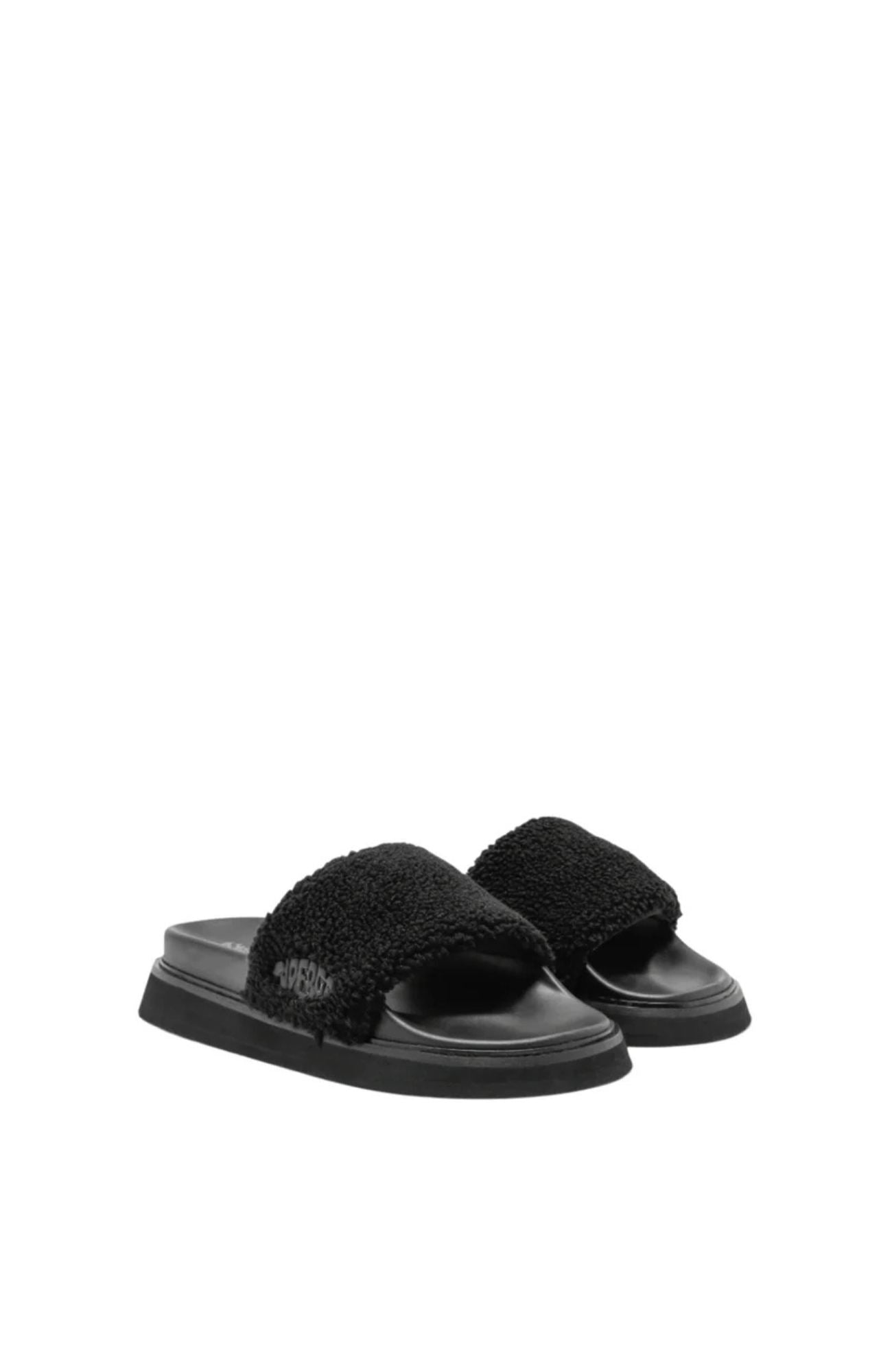 1918 Slide Platform Faux-Fur Black