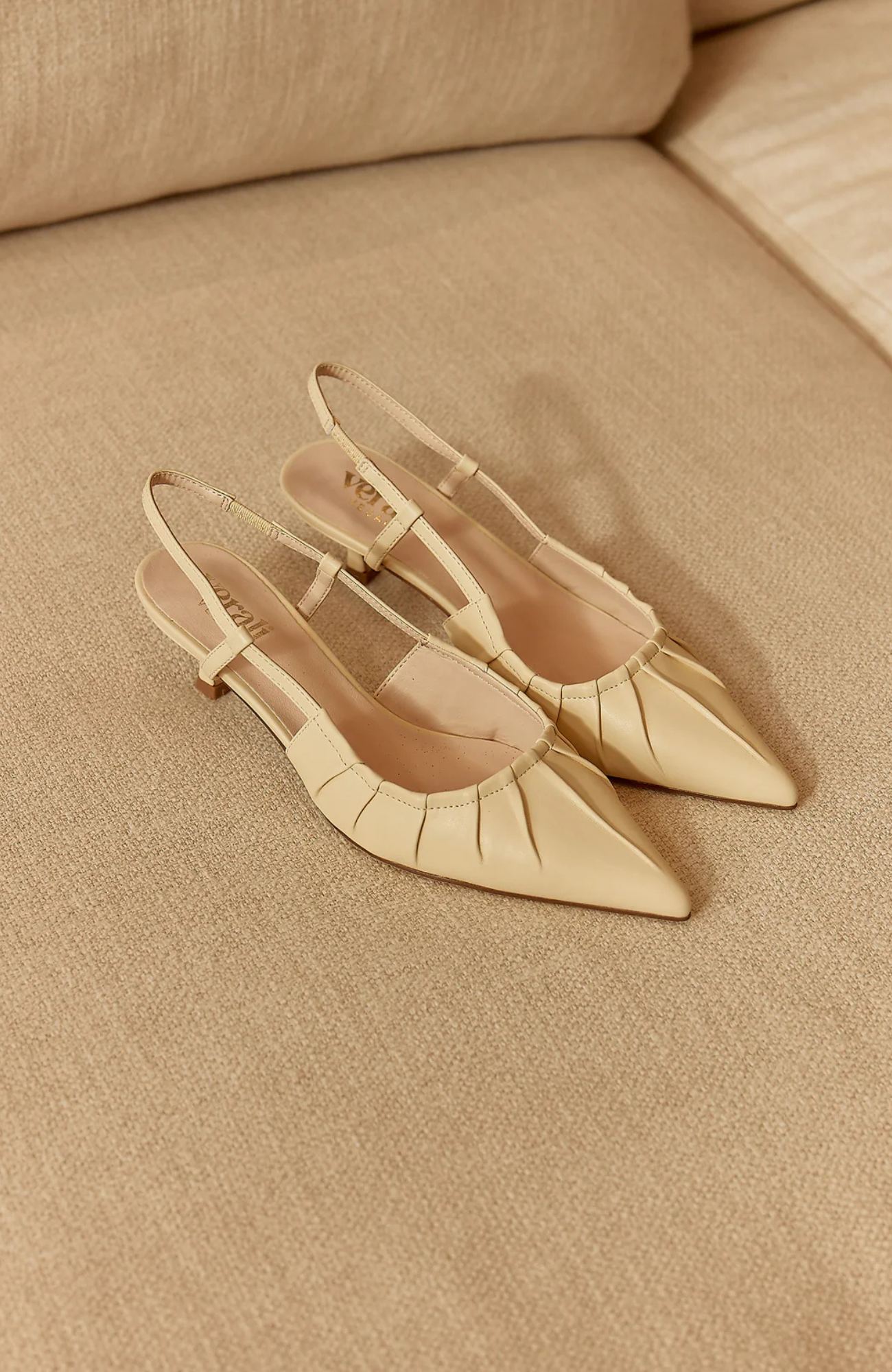 Lucius Slingback Kitten Heels Butter Cream