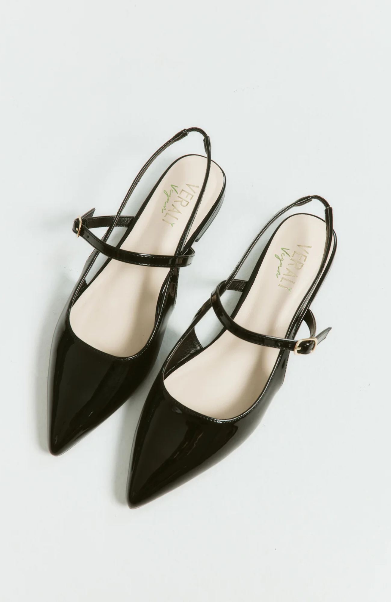 Hiatus Sling Back Flats Black Patent