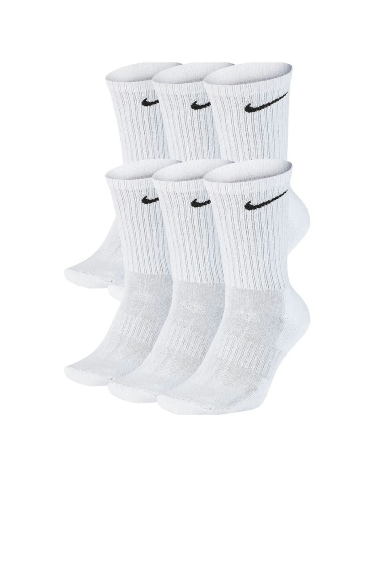 Nike Everyday Cushioned Socks 6PK White Black