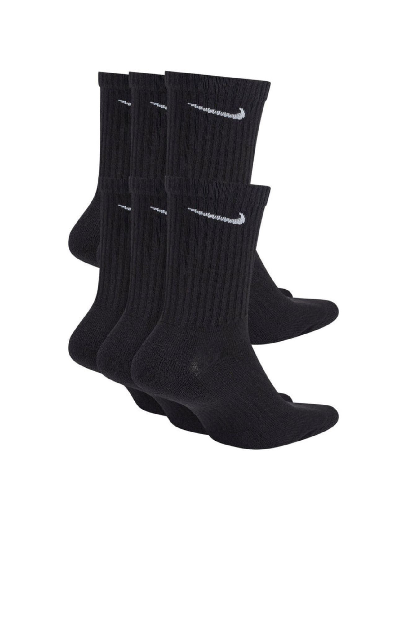 Nike Everyday Cushioned Socks 6PK Black White