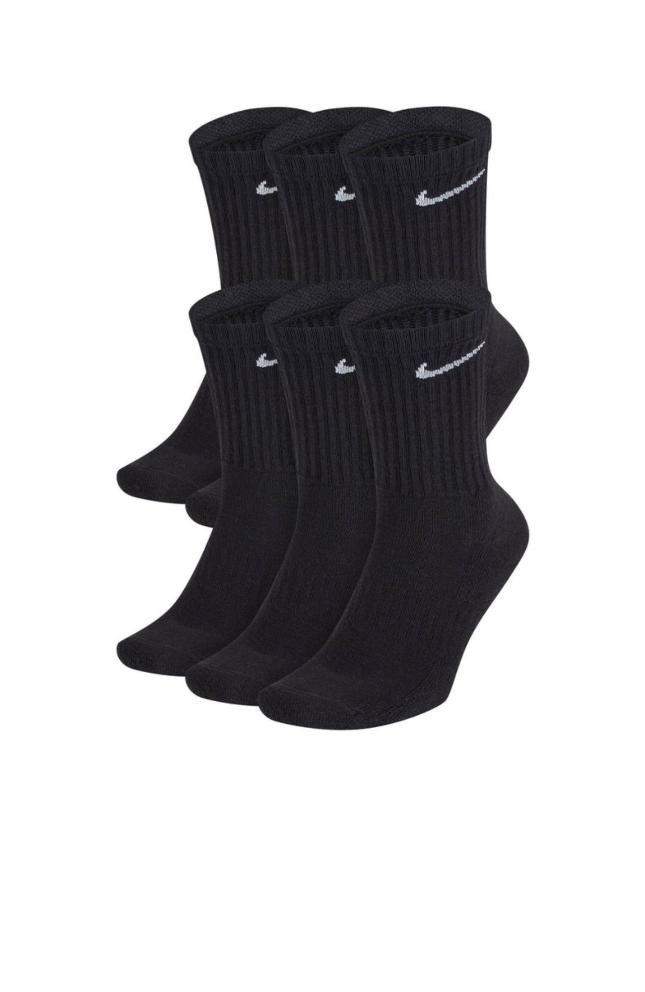 Nike Everyday Cushioned Socks 6PK Black White
