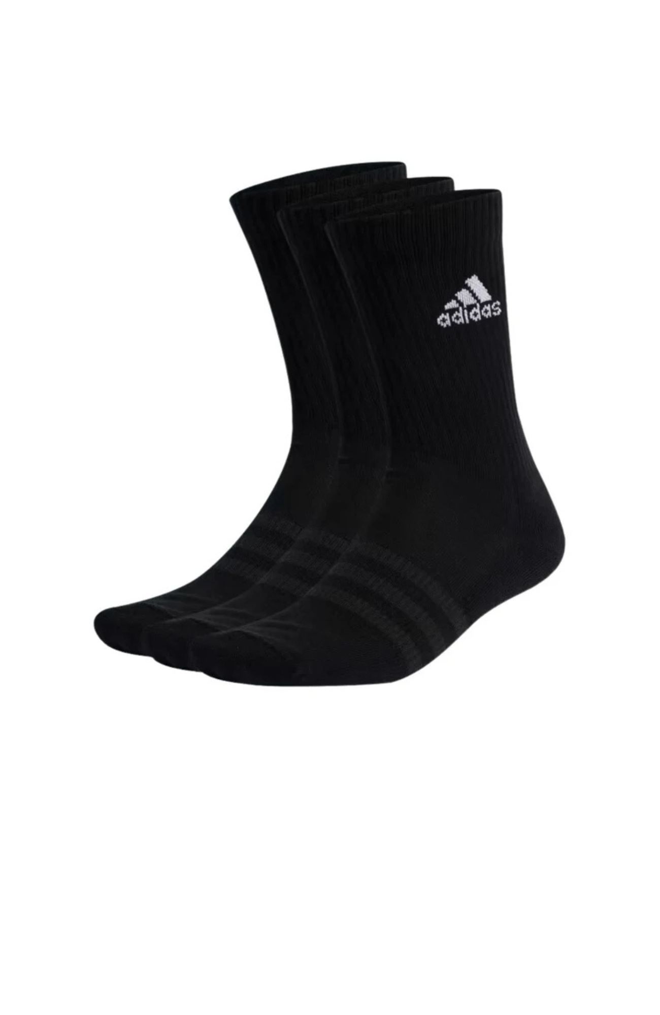 Cushioned Crew Socks 3PK Black White