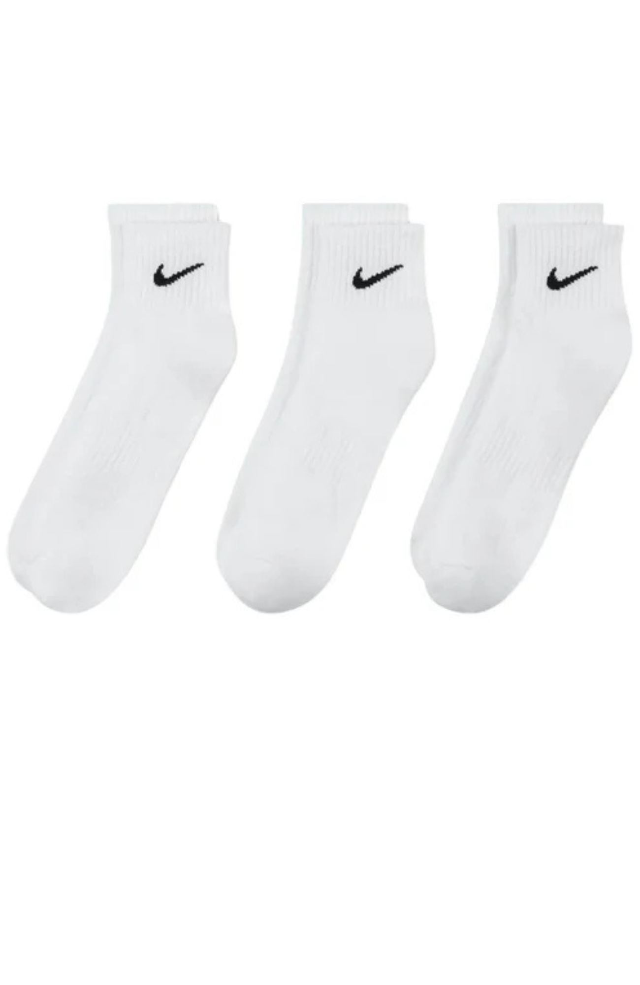 Nike Everyday Cushioned Ankle Socks 3 PK White