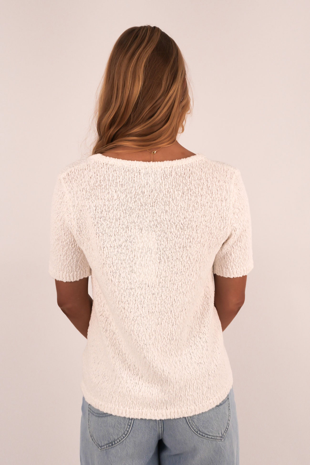 Adele Short Sleeve Knit Cardigan White