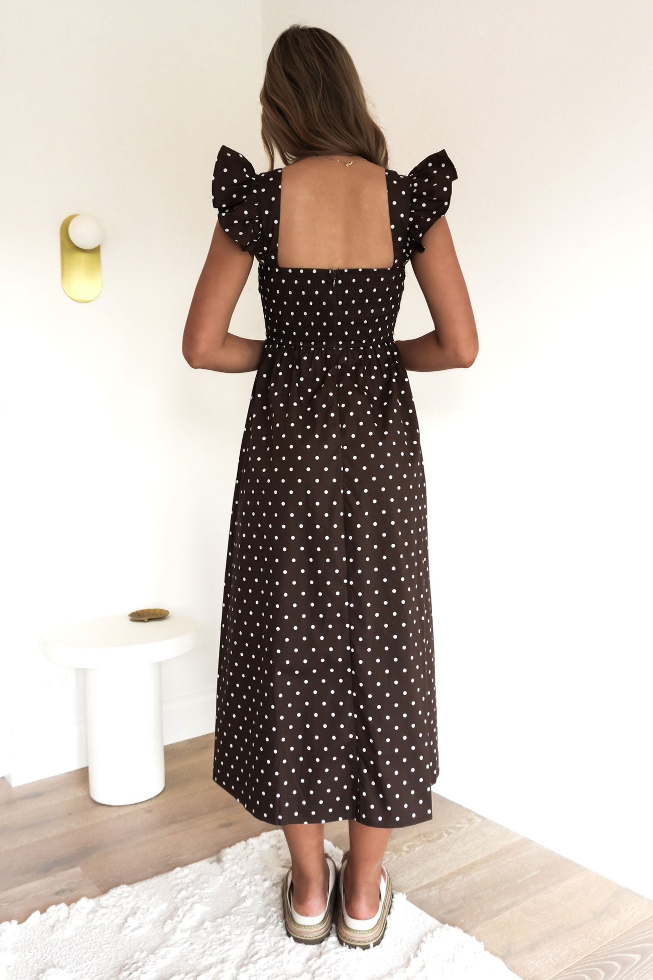 Alby Maxi Dress Chocolate Polka Dot