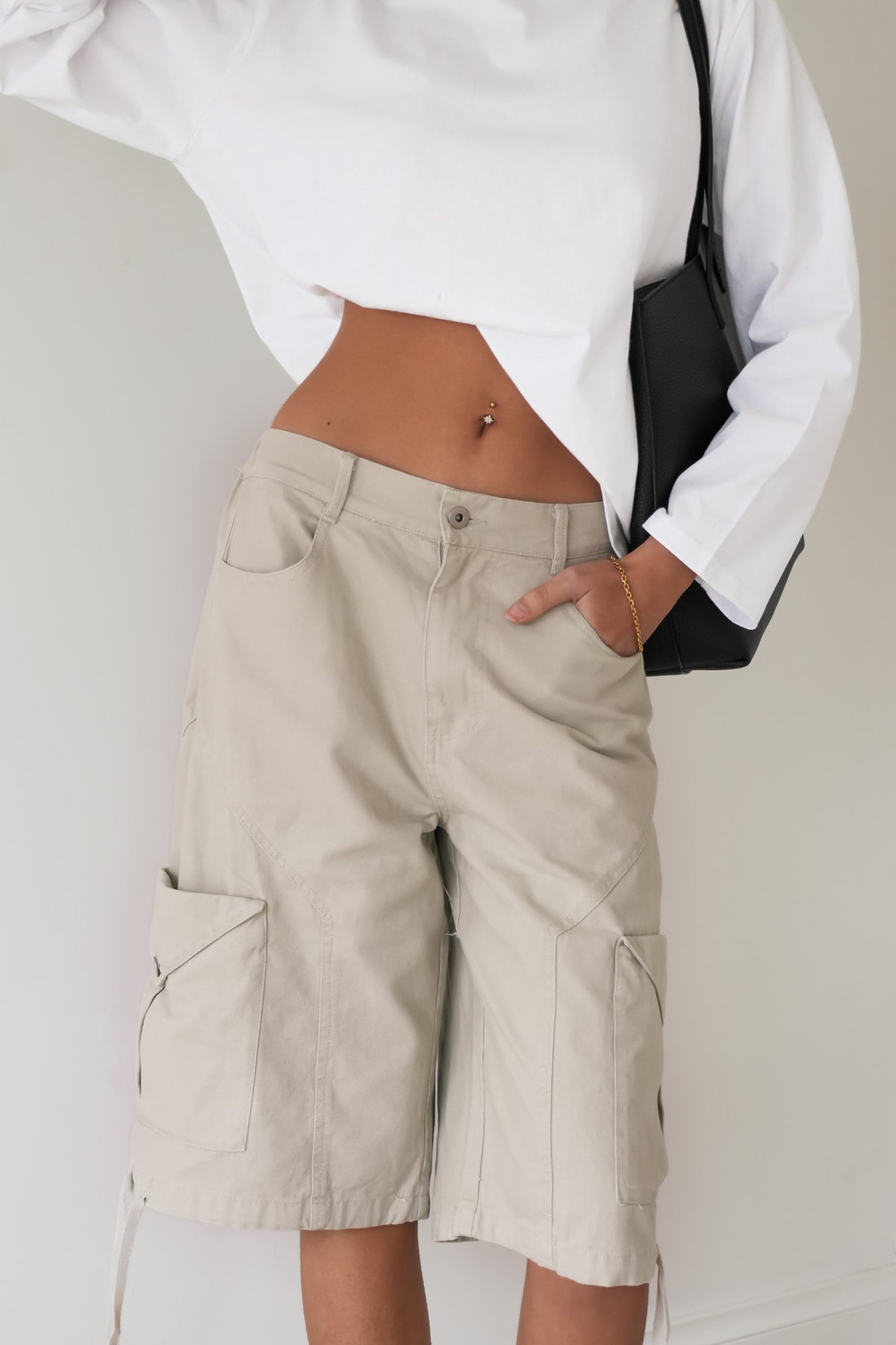 Alexia Cargo Jort Beige
