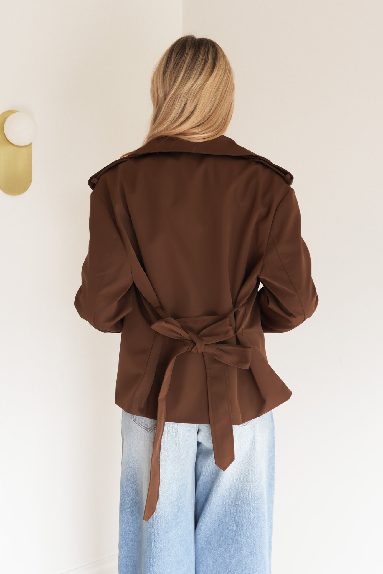 Alysia Crop Trench Chocolate