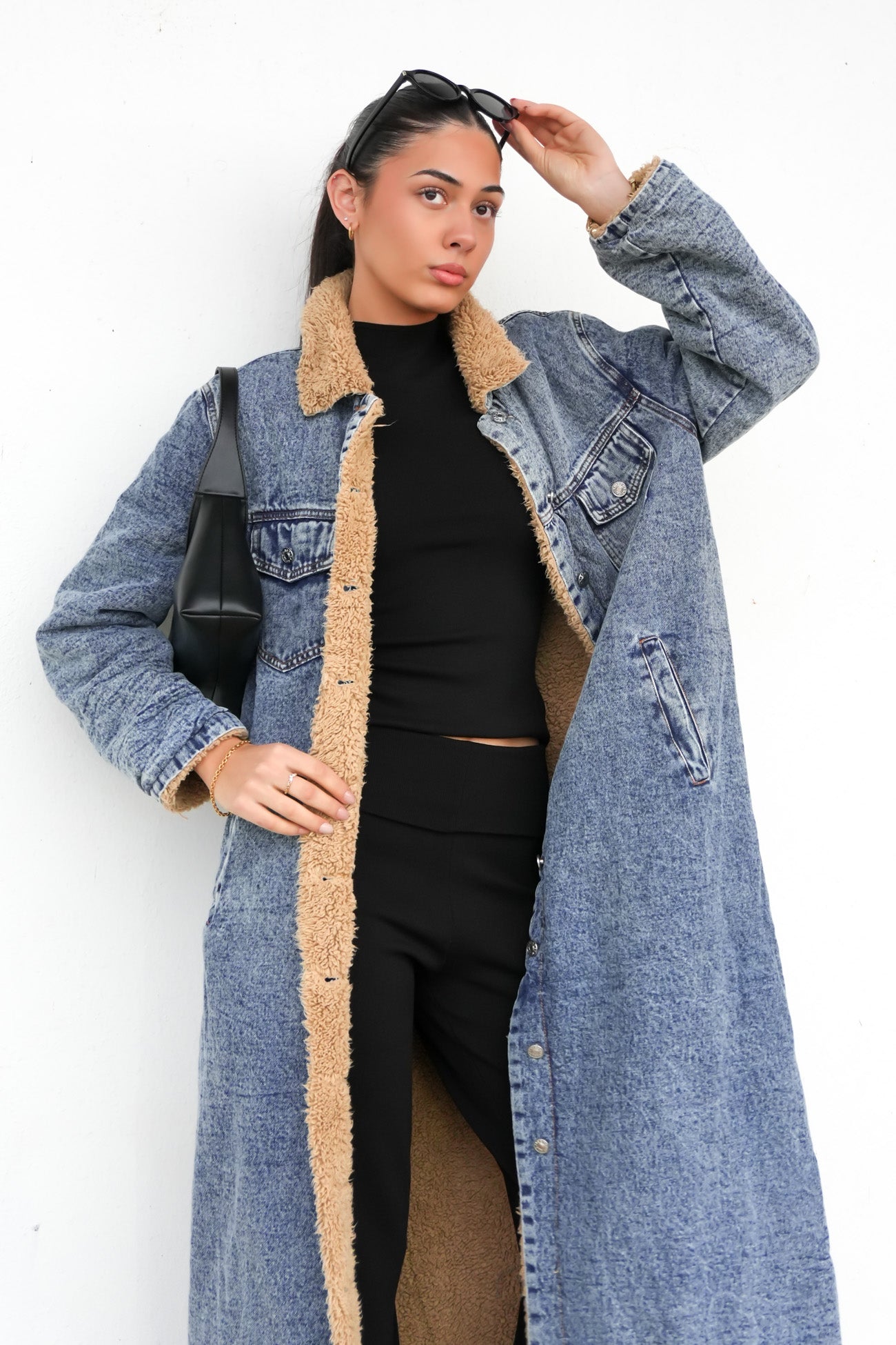 Angelina Denim Coat Blue Acid Wash