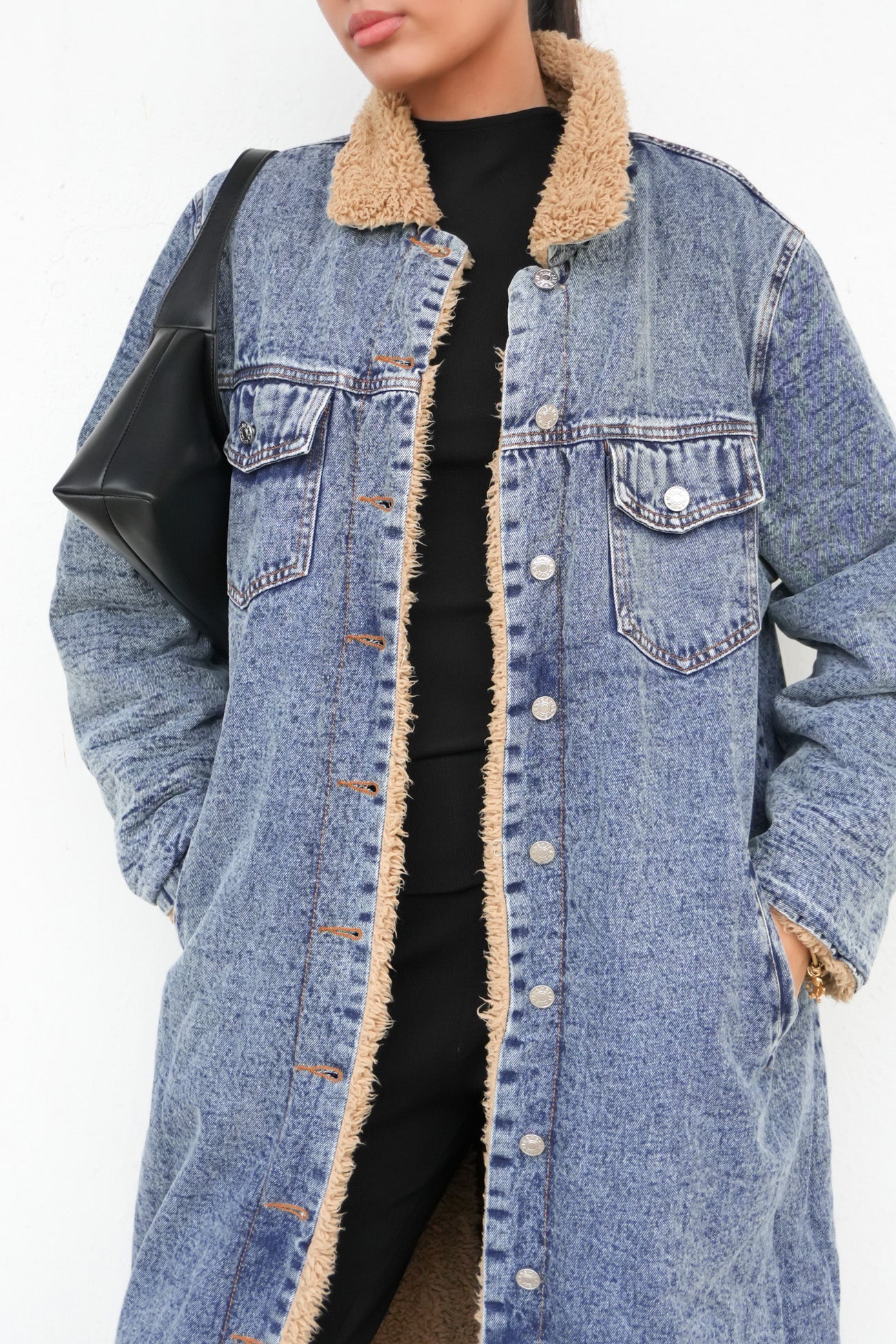 Angelina Denim Coat Blue Acid Wash