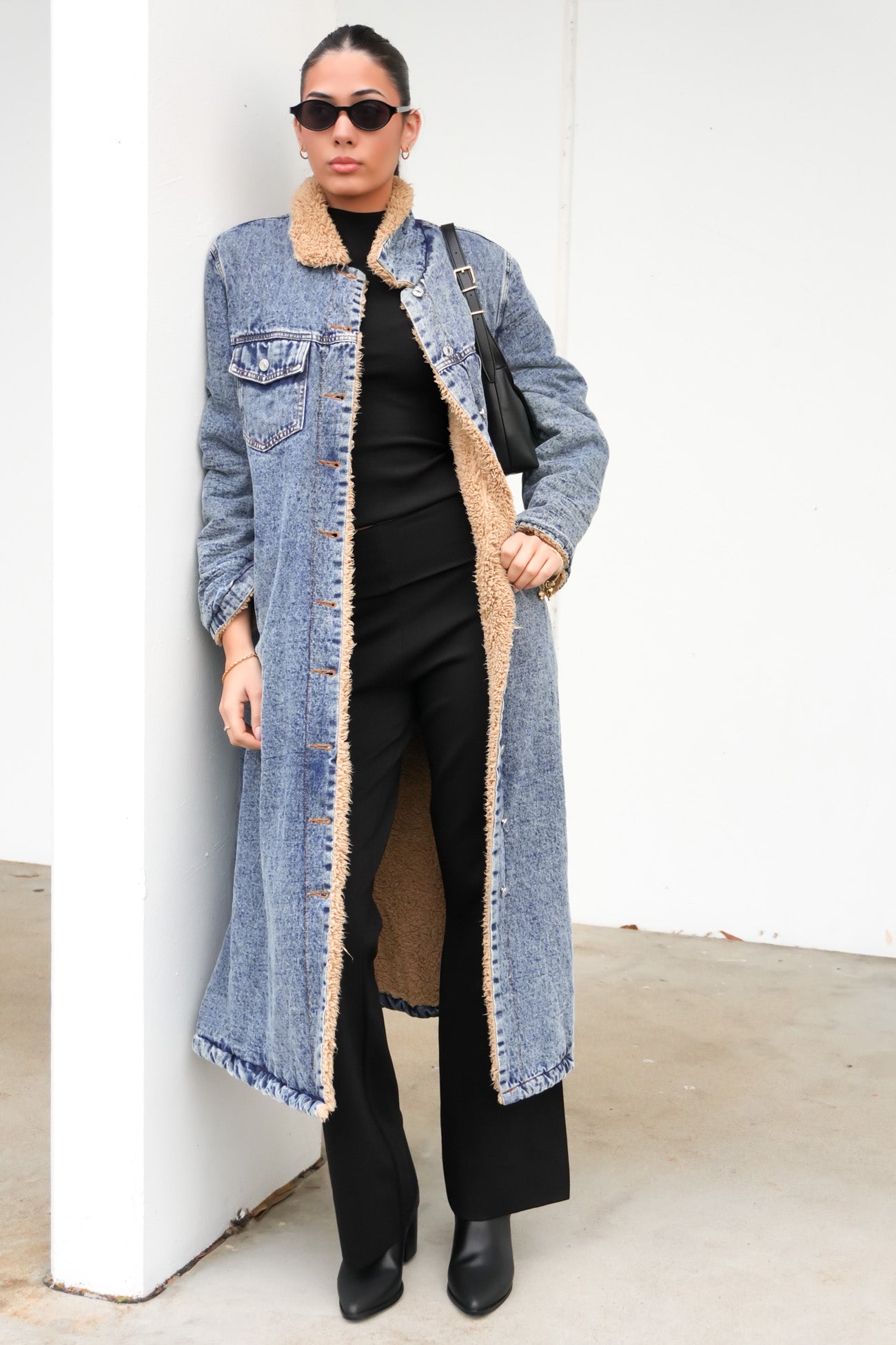Angelina Denim Coat Blue Acid Wash