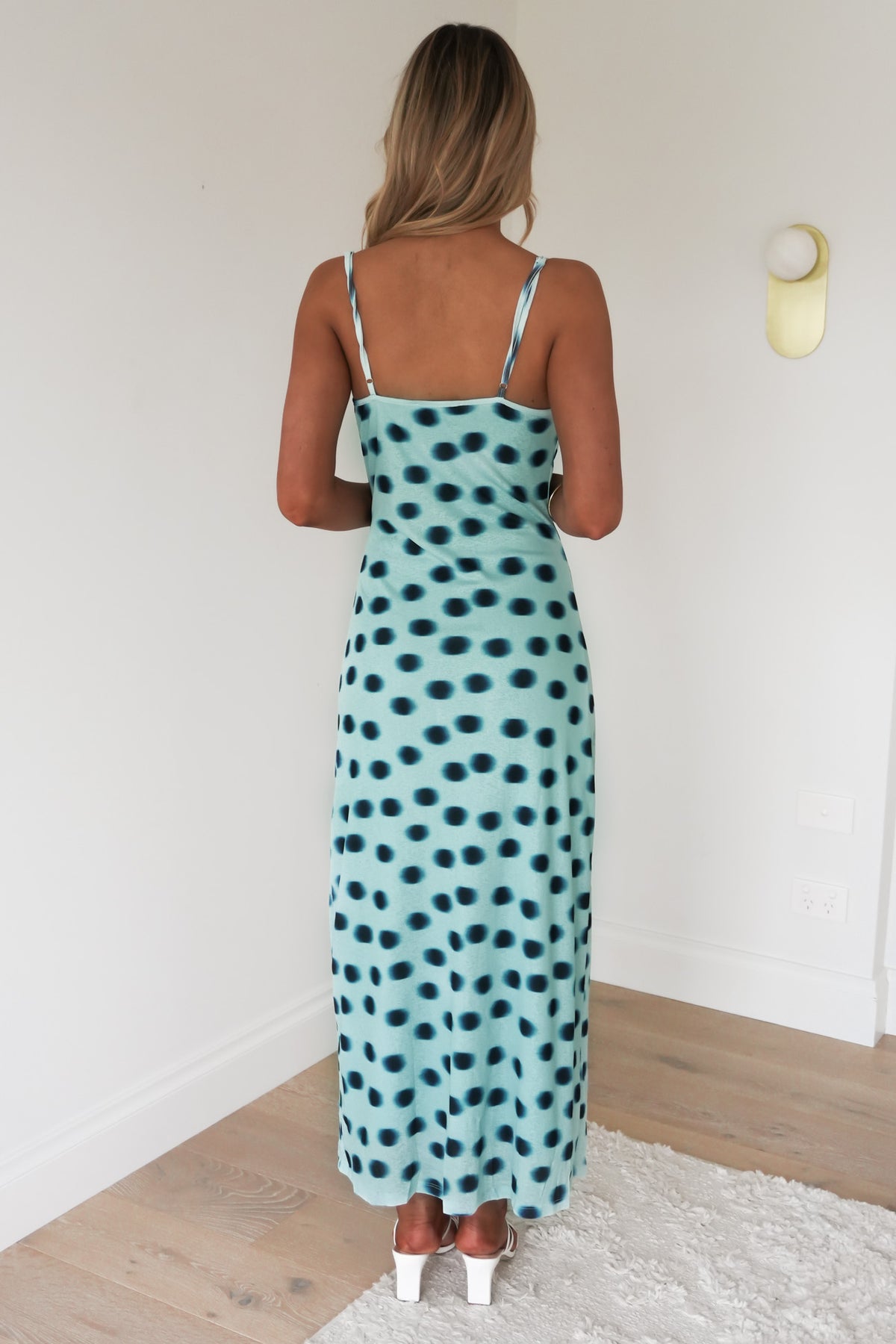 Annette Maxi Dress Blue Polka Dot