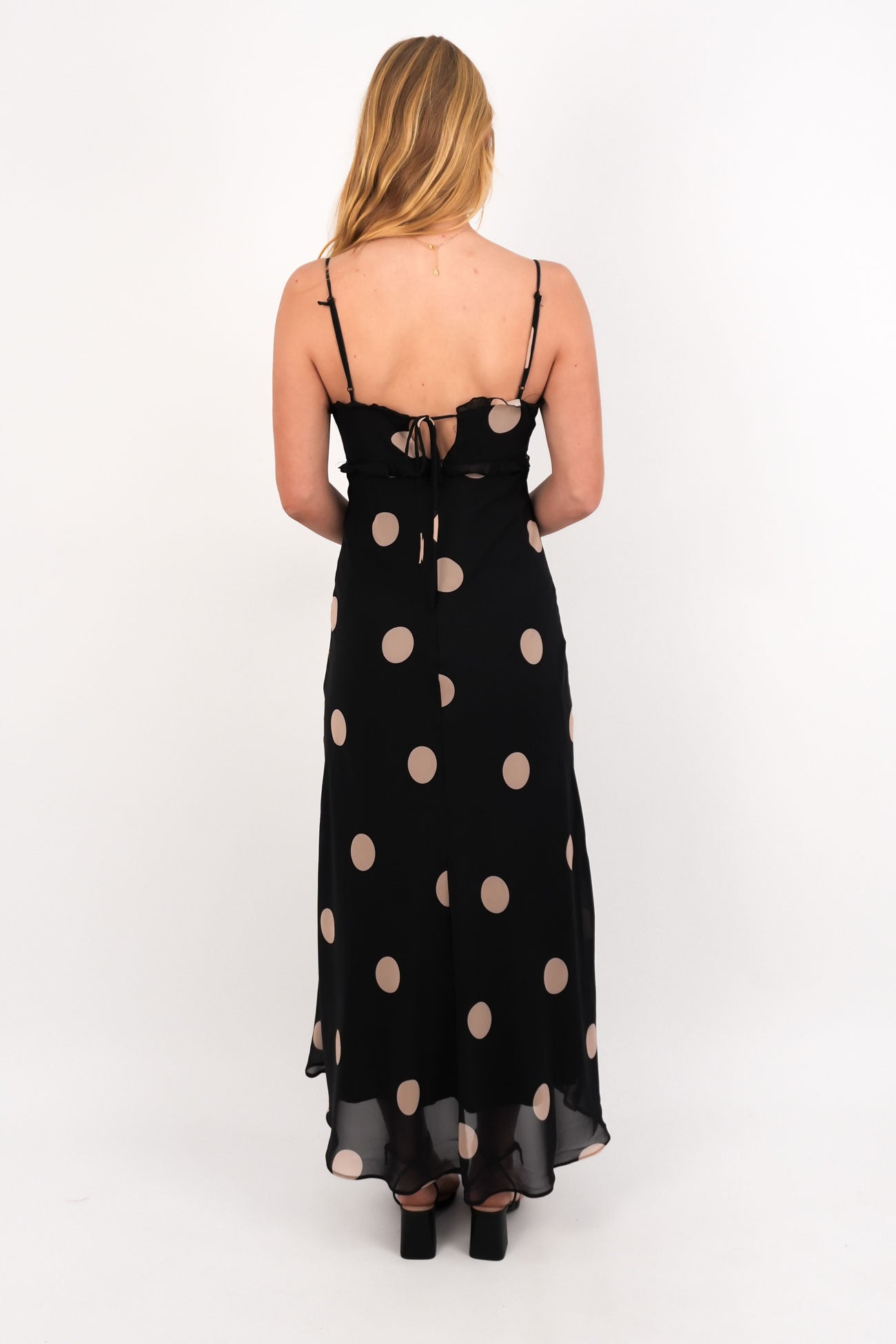 Annie Midi Dress Black Polka Dot