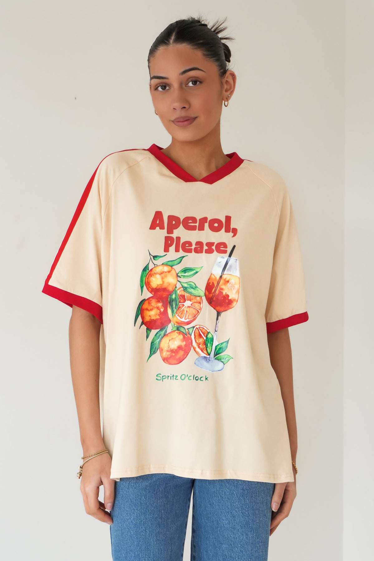 Aperol Tee Cream Red