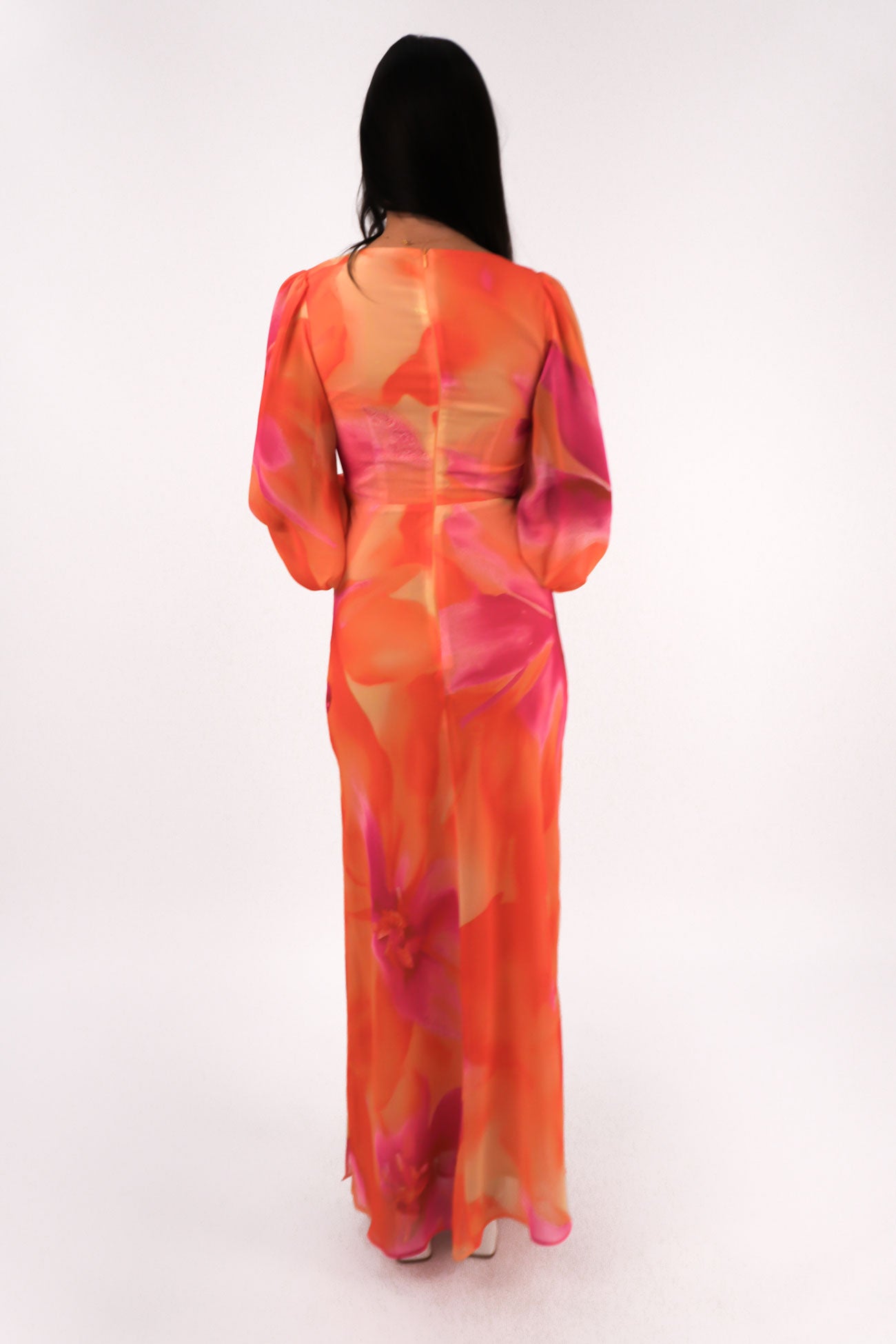 Ariella Maxi Dress Orange Bloom b