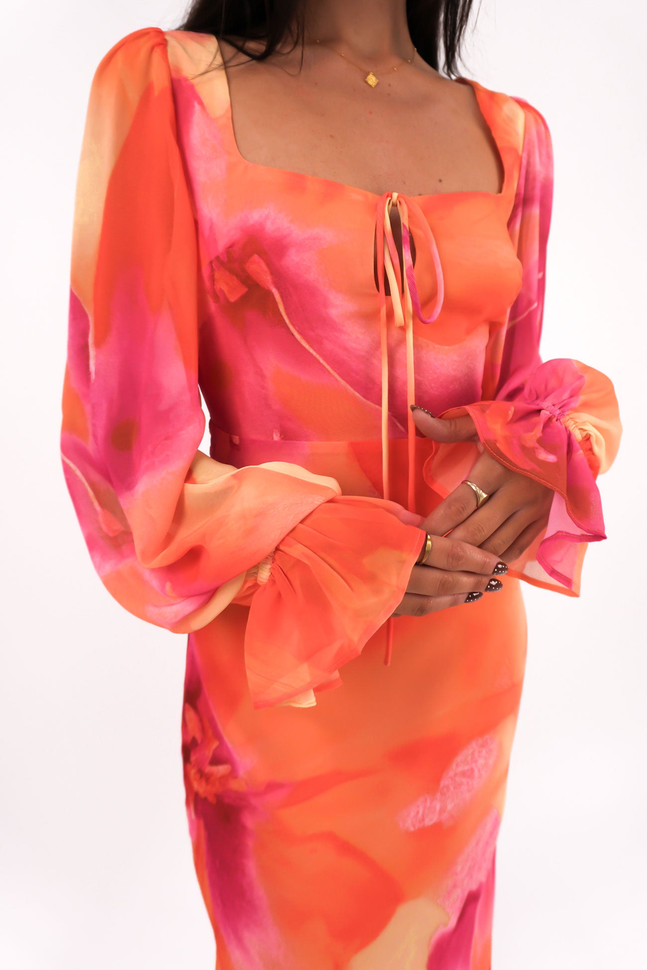 Ariella Maxi Dress Orange Bloom f5