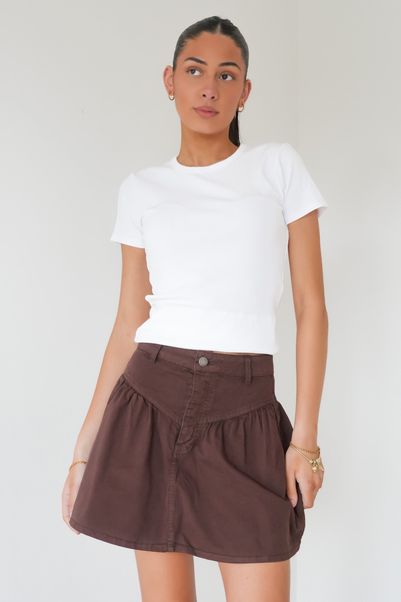 Arlo Mini Skirt Brown