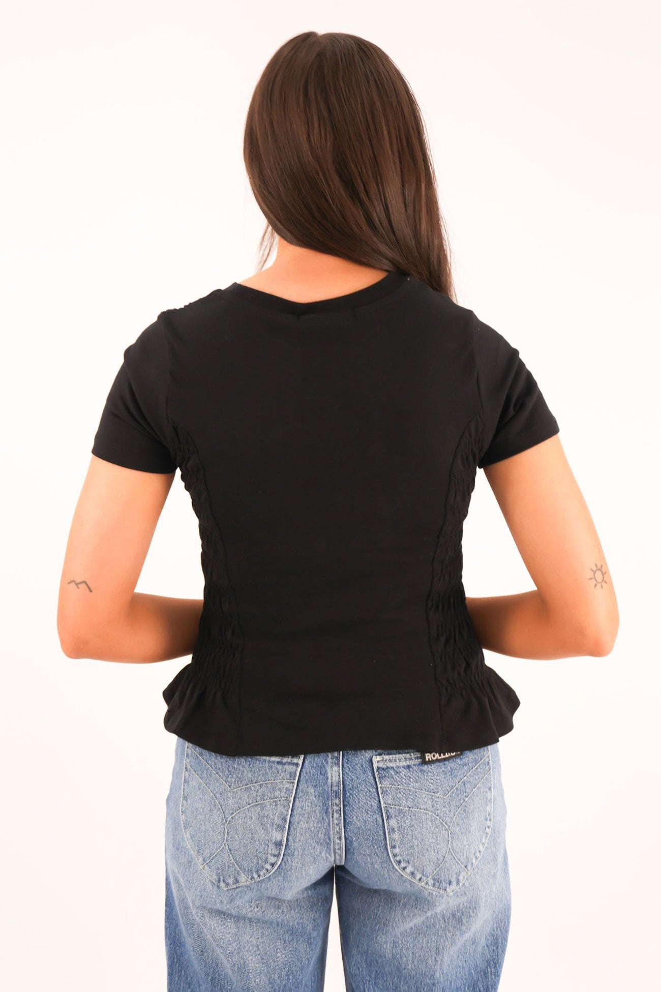 Astor Rouched Tee Black