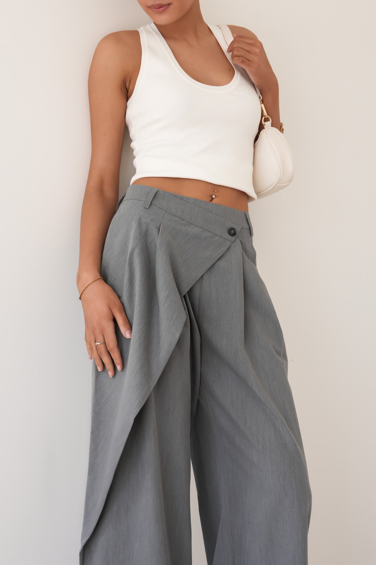 Bailee Asym Pant Grey