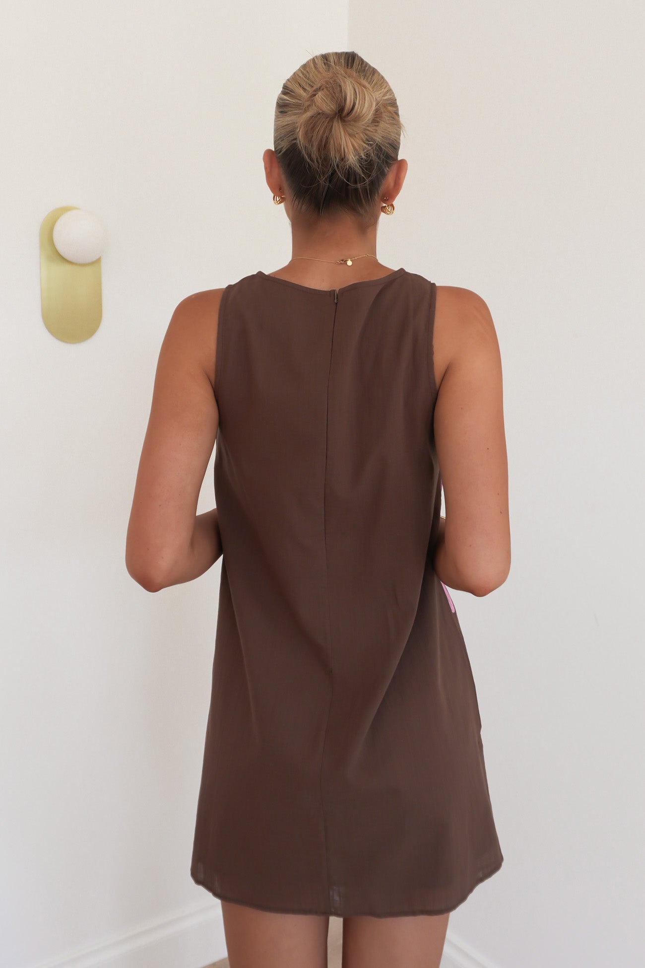 Bessie Mini Dress Chocolate Pink