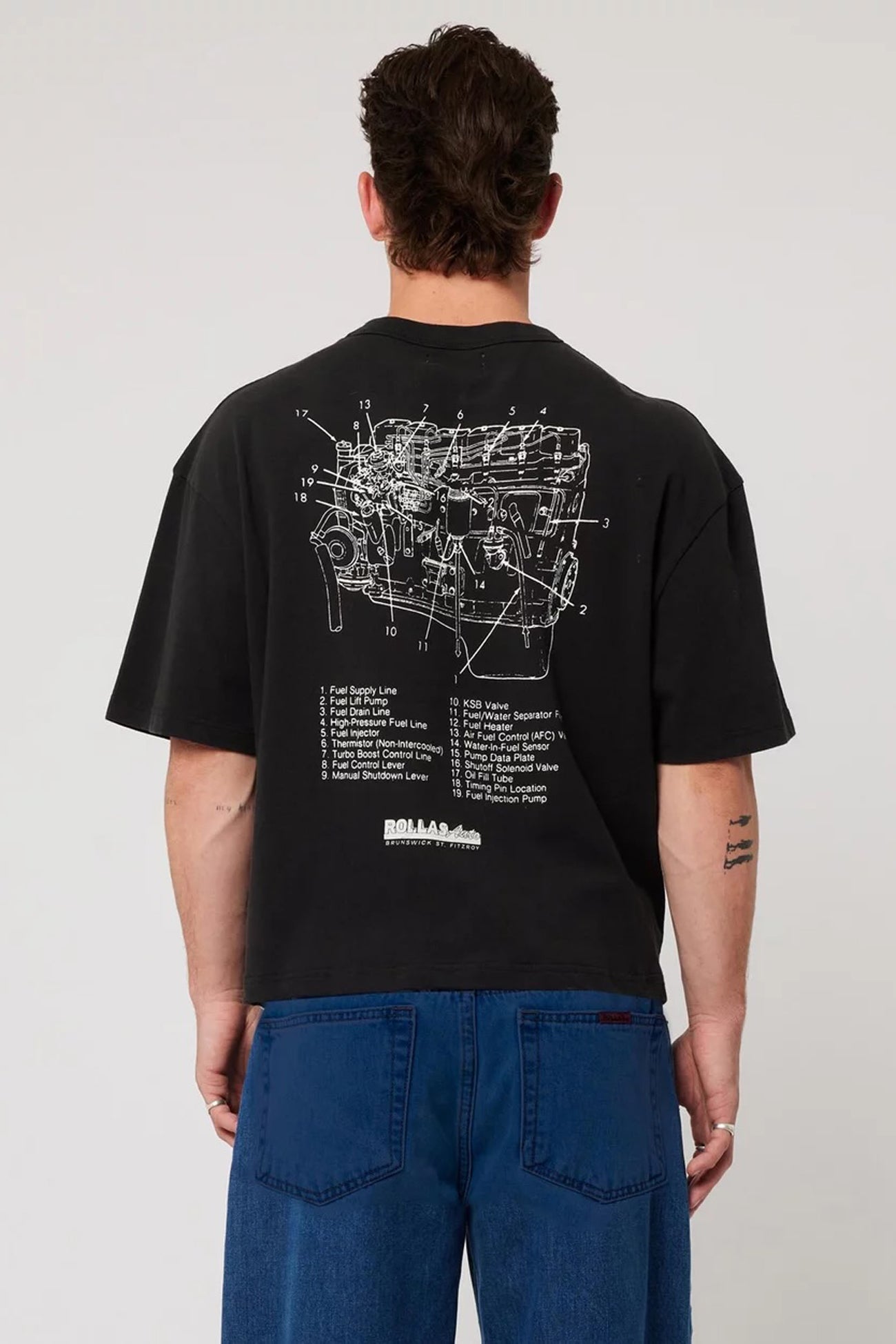 Big Motor Tee Chop Washed Black