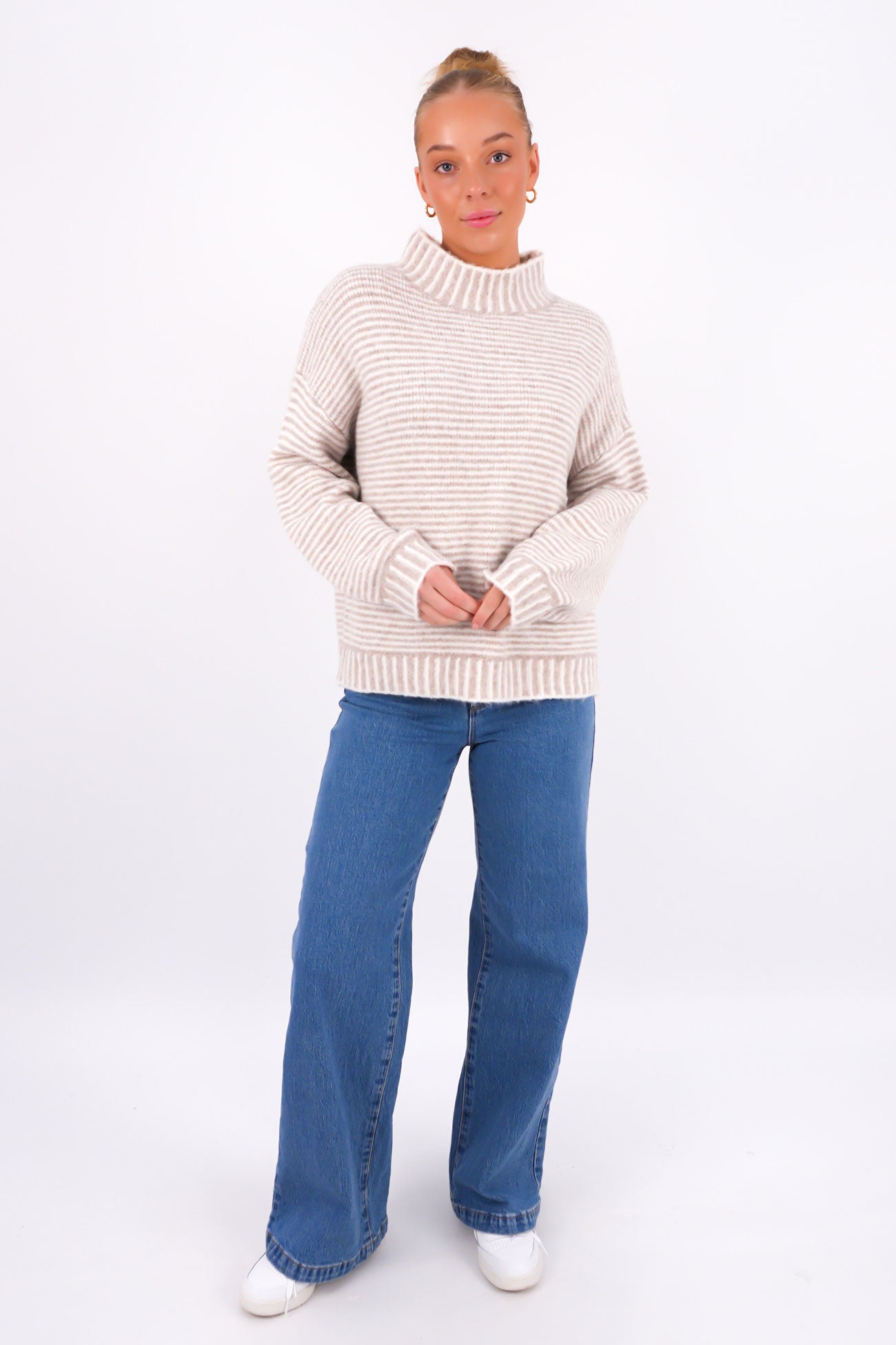 Billie Knit Jumper Latte Stripe