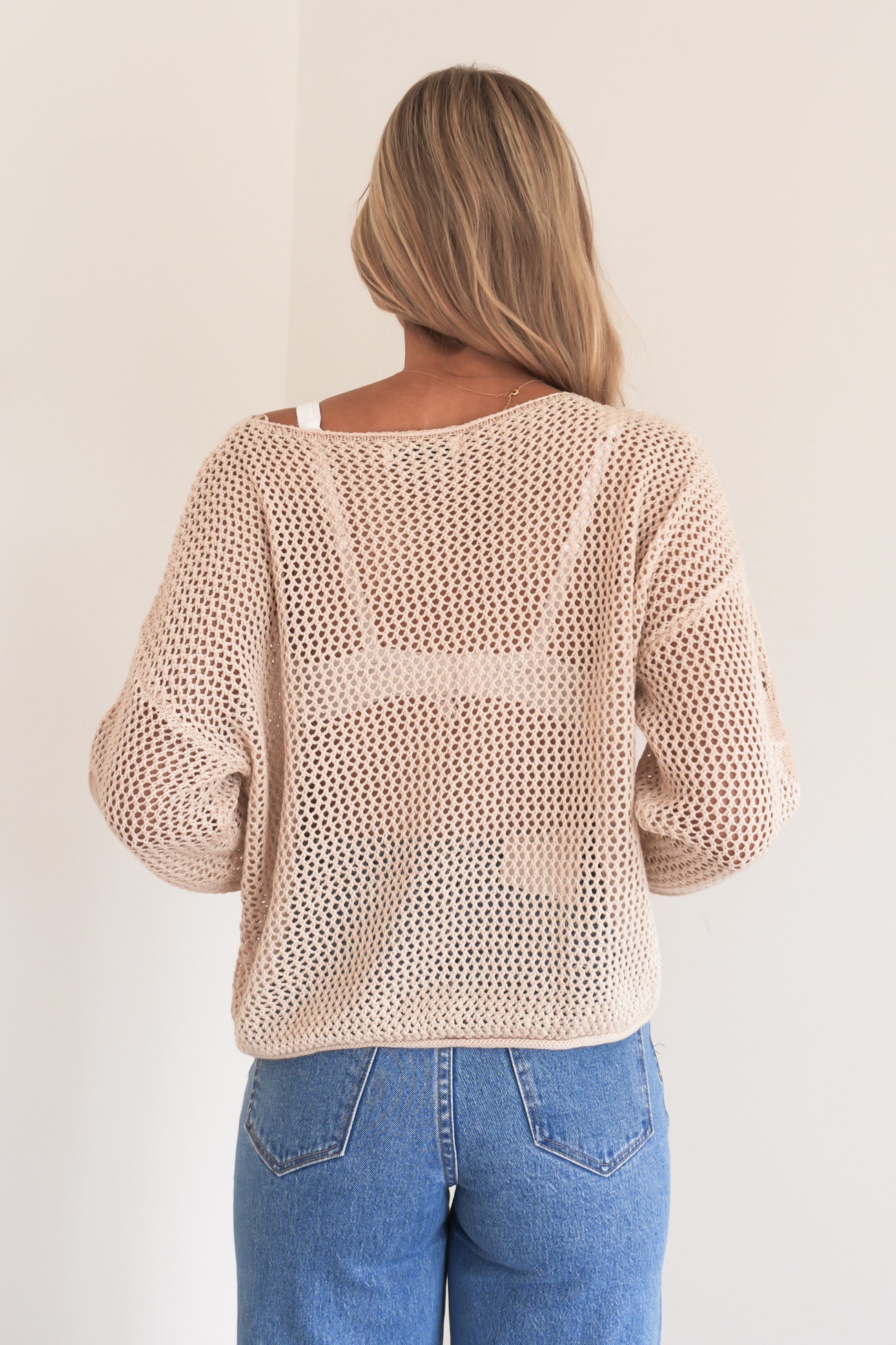 Billy Crochet Top Beige Flower