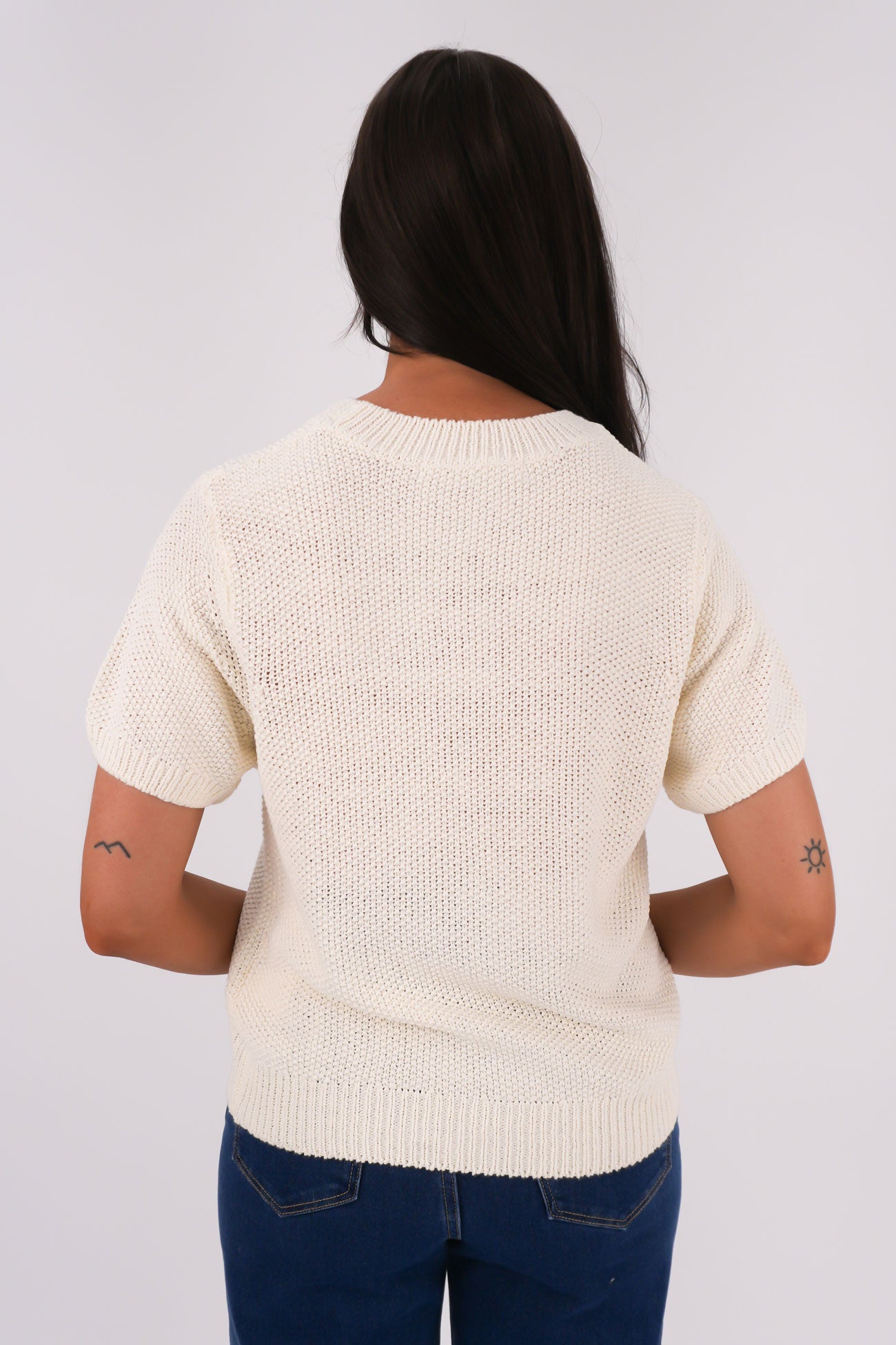 Blair Short Sleeve Knit Vintage White