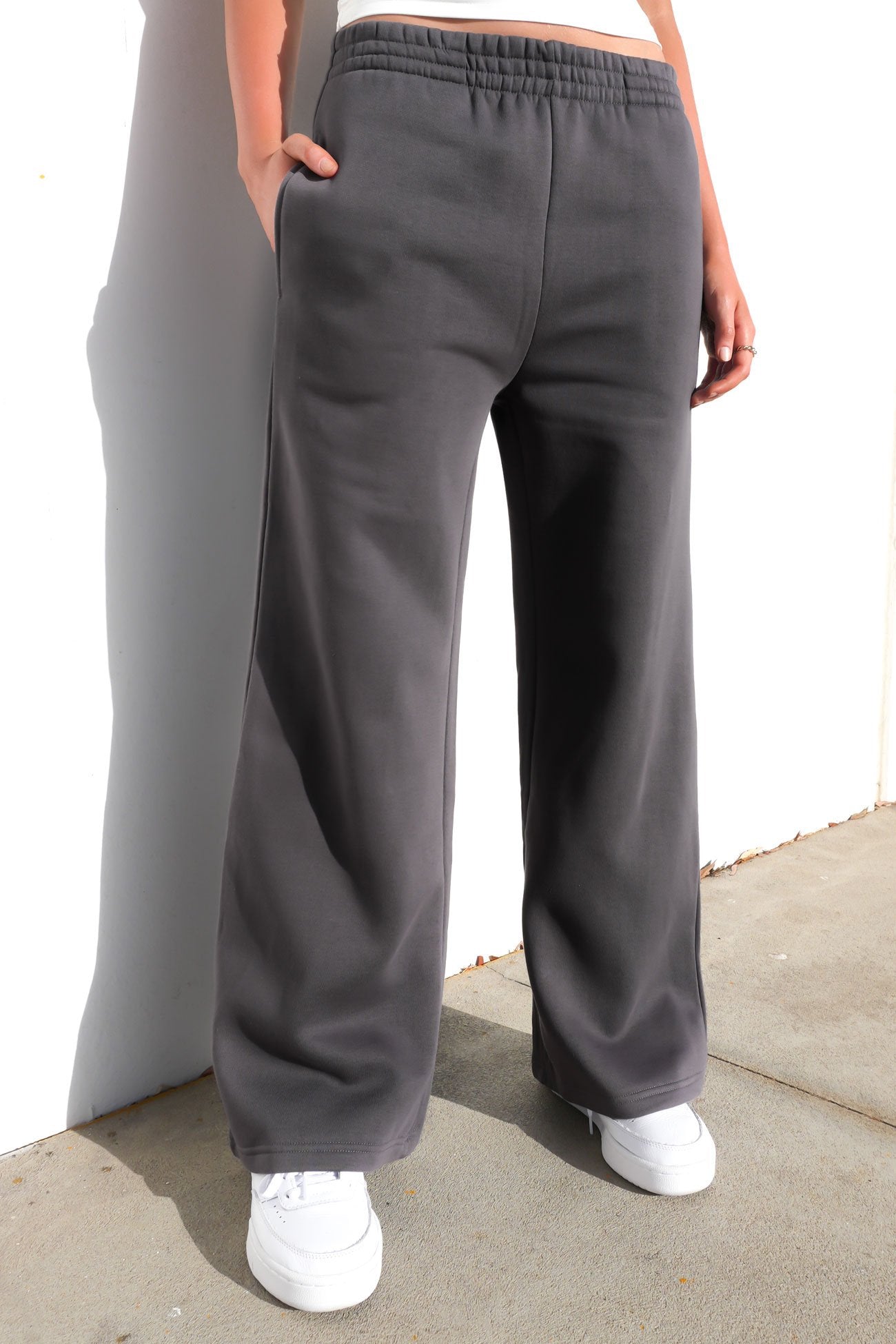 Blair Wide Track Pant Charcoal
