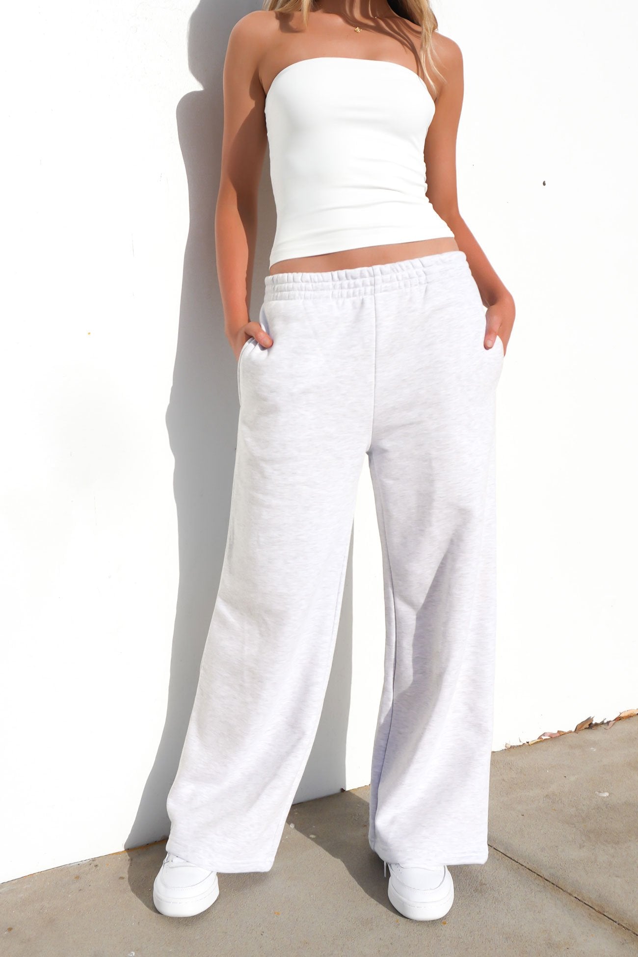 Blair Wide Track Pant Snow Marle