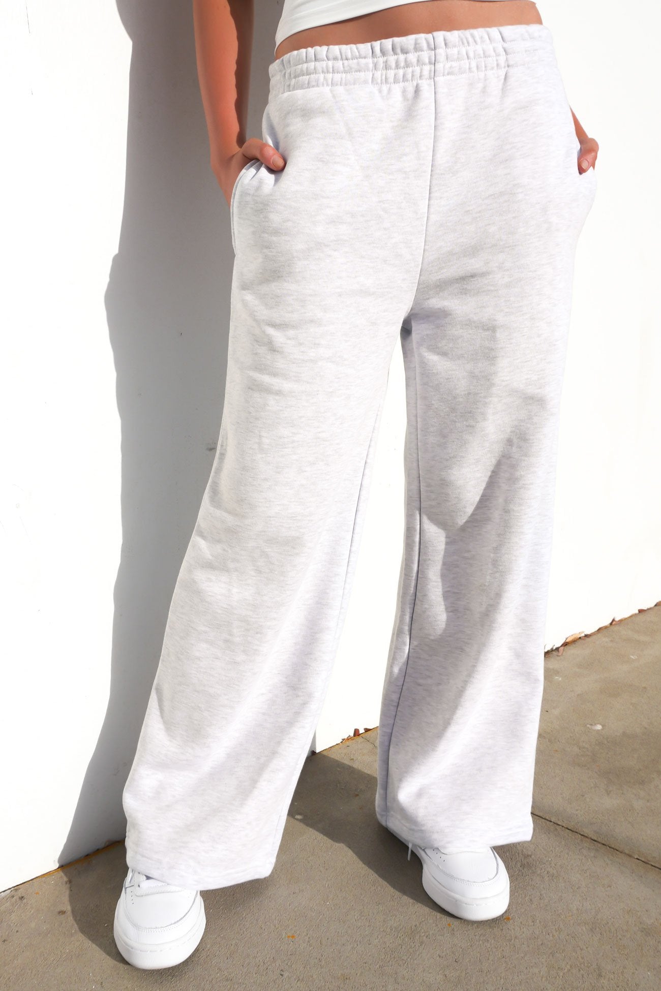 Blair Wide Track Pant Snow Marle