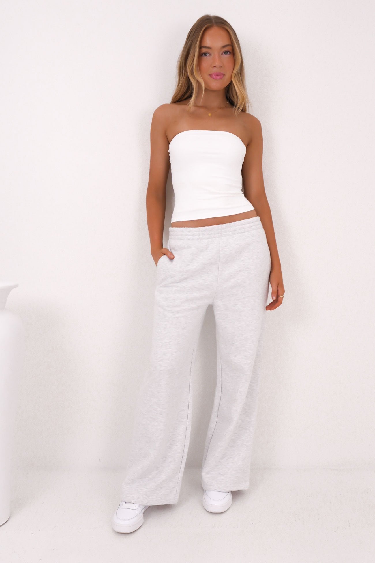 Blair Wide Track Pant Snow Marle